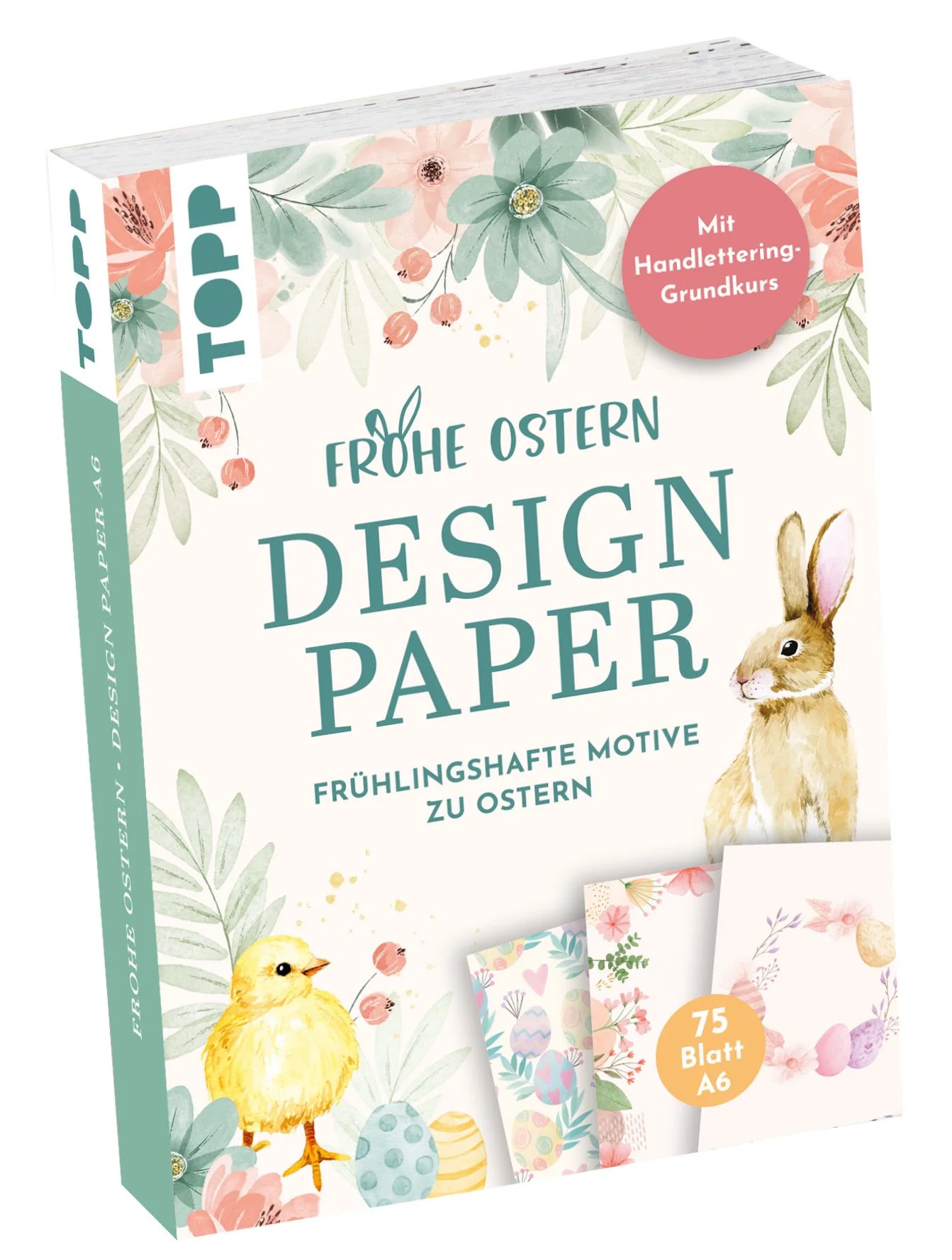 Handlettering-Fans aufgepasst! Der neue hochwertige Papierblock mit wunderschönen Oster-Motiven ist da. Eine zauberhafte Ergänzung im DIN A6-Format für jede Handlettering-Grundausstattung. Kreativbegeisterte dürfen sich über 75 gestaltete Motivpapiere zum Belettern freuen. Der Handlettering-Grundkurs, tolle Übungsalphabeten und Lettering-Inspirationen sorgen für den ultimativen Handlettering-Spaß!