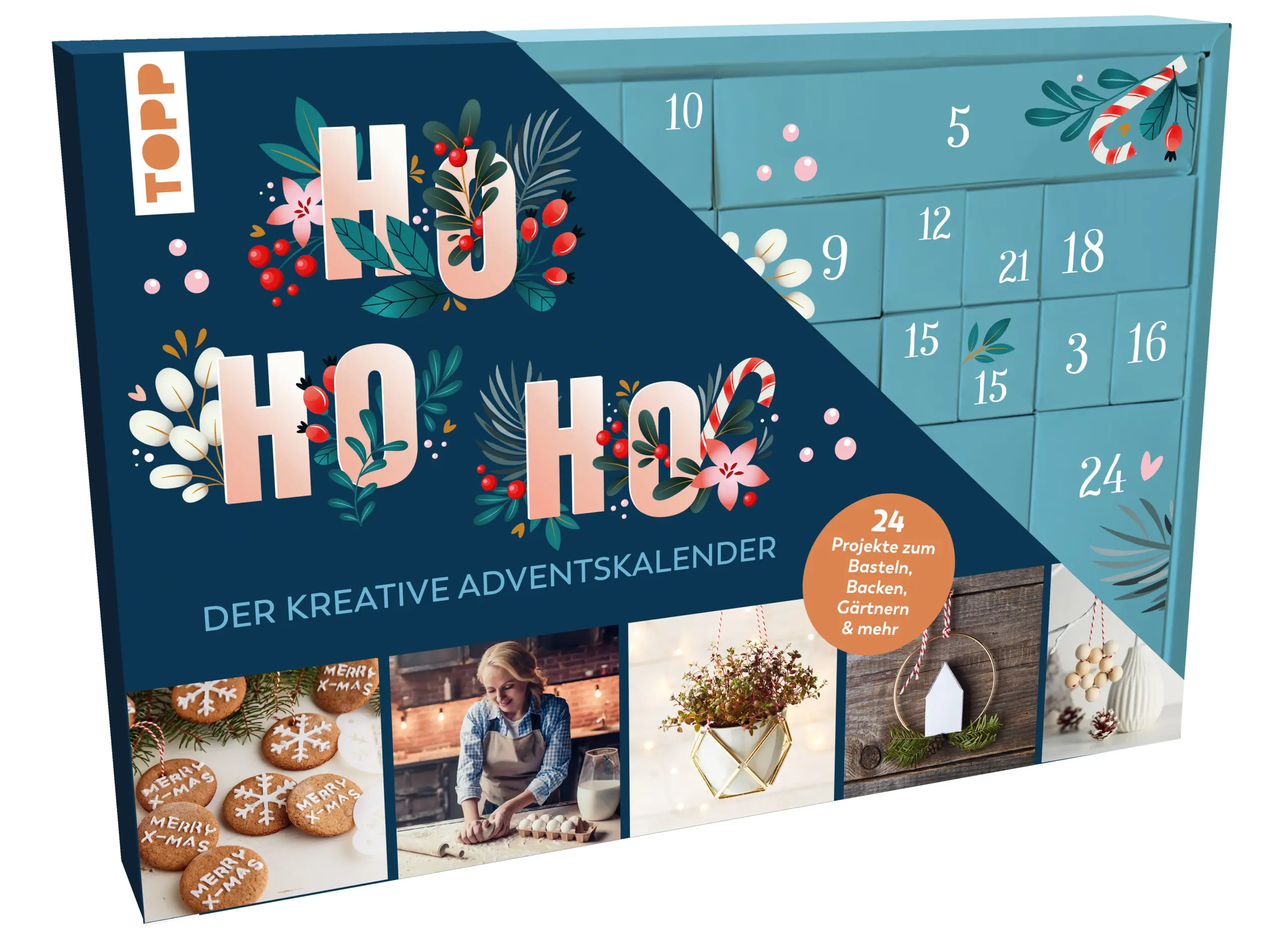 Dieser Adventskalender begleitet dich kreativ durch die Weihnachtszeit. Jeden Tag erwartet dich eine tolle Überraschung zu den Themen Kochen und Backen, Hilfestellungen im Alltag und kreativen Ideen für zu Hause. Das beiliegende Adventskalenderbuch beinhaltet alle wichtigen Informationen sowie genaue Schritt-für-Schritt-Anleitungen, als auch weihnachtliche Inspiration zu jedem Türchen. Freue dich auf die schönste Zeit des Jahres und gönne dir mit diesem Adventskalender eine eigene kleine Weihnachtsinsel im Alltag.