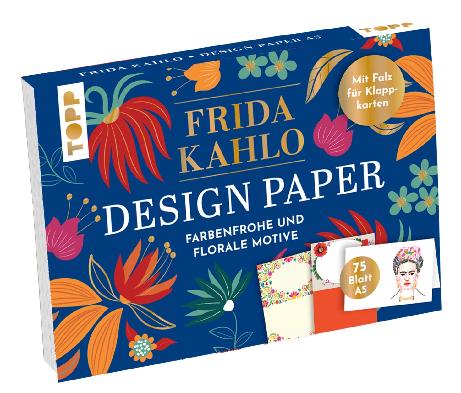 Der neue Design Paper Block für alle Frida Kahlo-Fans! Dieser Block eignet sich nicht nur ideal für deine eigenen Projekte, sondern ist auch das perfekte Geschenk für alle Schreib-Enthusiasten. Kreiere individuell entworfene Klappkarten und teile die kreative Freude mit deinen Liebsten. Die hochwertigen Papiere mit Falz für Klappkarten sind eine unverzichtbare Ergänzung für alle Schreib-Verliebten und dürfen in keiner Grundausstattung fehlen. Der Handlettering-Grundkurs mit tollen Übungsalphabeten und Lettering-Inspirationen sorgt für den ultimativen Handlettering-Spaß! Lass die Schönheit von Frida Kahlos Kunst in deine Gestaltungen einfließen und verschenke Kunstwerke, die von Herzen kommen.Das erwartet dich:75 Motivpapiere in 25 Designs mit Falz für Klappkarten (DIN A5, 220 g/m²)16 Seiten Handlettering-Grundkurs