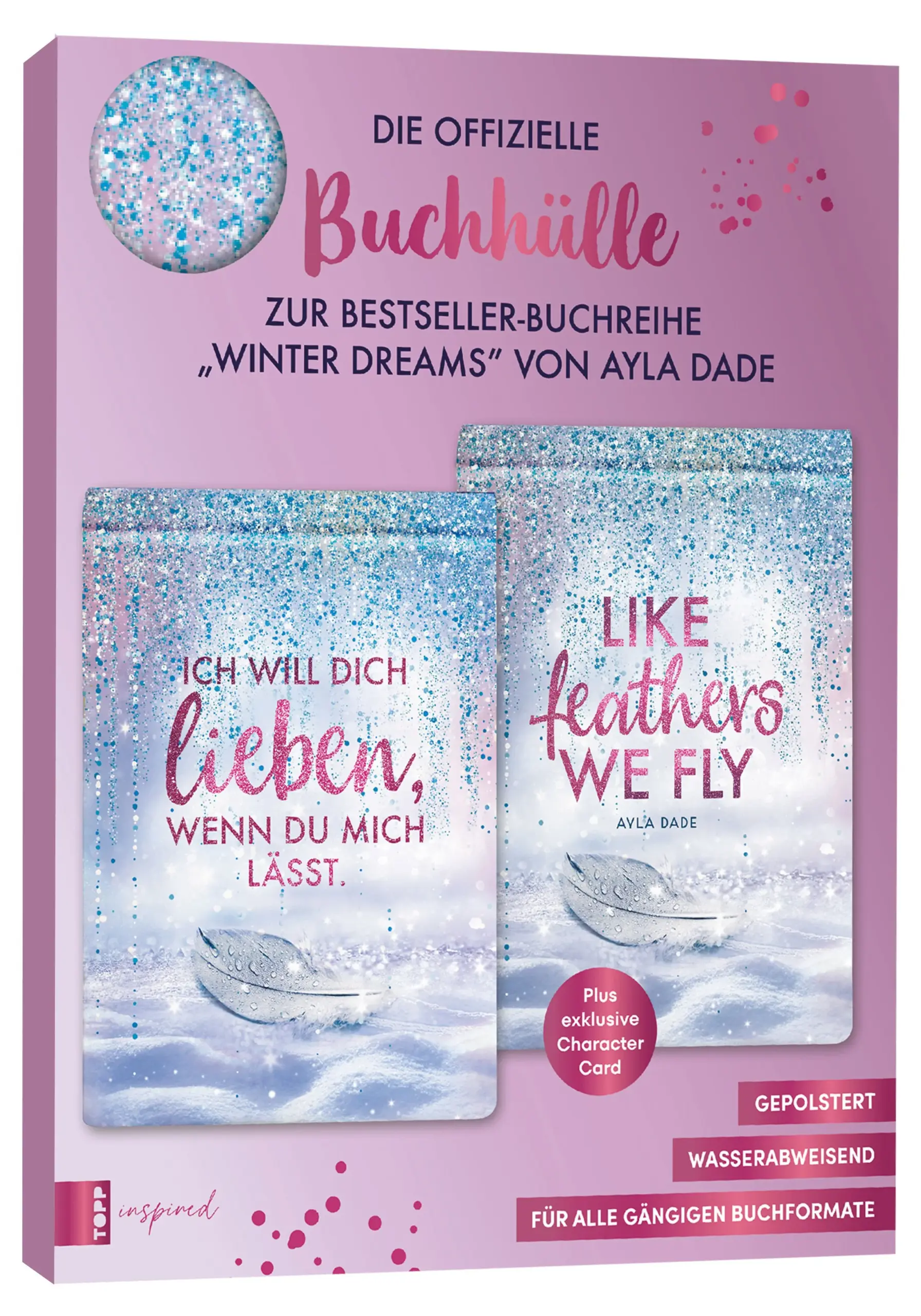 Endlich kannst du unbesorgt all deine Lieblingsbücher überall mit hinnehmen. Diese schön gestaltete Buchhülle schützt deine Lieblingsbücher unterwegs vor Schmutz und Beschädigungen. Die Hülle ist gepolstert und wasserabweisend. Mit dabei ist eine exklusive Character Card.Das erwartet dich:beidseitig bedruckte, gepolsterte und wasserabweisende Buchhüllepassend für alle gängigen Hardcover-FormateMaße: 19,7 x 27,8cmMaterial: Polyesterwaschbar bei 30 Gradexklusive Character Card