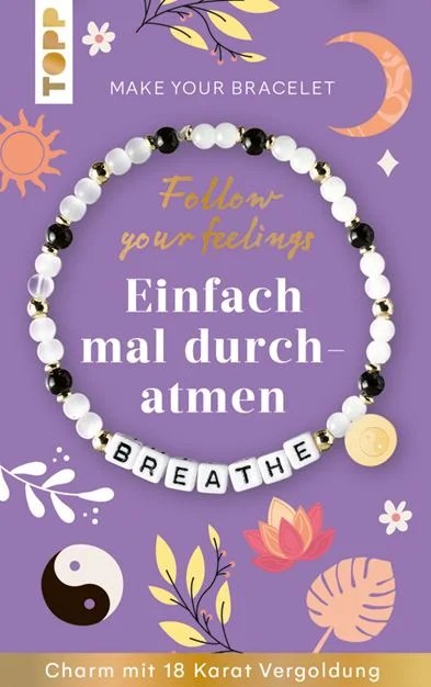 Schmuckset Breathe – Einfach mal durchatmenWelches Gefühl begleitet dich gerade? Mit diesem DIY-Schmuckset gestaltest du dein persönliches Stimmungs-Armband – passend zu deiner Emotion und im Handumdrehen selbst gemacht!Trage dein Armband als täglichen Begleiter oder verschenke es an einen besonderen Menschen. Den passenden Motivationsspruch gibt es gleich dazu: Auf der gestalteten Geschenkkarte wartet eine inspirierende Botschaft auf dich oder deinen Lieblingsmenschen. Egal, ob für dich selbst oder als Geschenk: Einfach die Perlen auffädeln und dein Armband voller Bedeutung kreieren!Das erwartet dich:Glasperlen für ein Armband vergoldeter Charm, wasserfest & langlebigElastikgarn für flexiblen Tragekomfortgestaltete Geschenkkarte mit inspirierendem Spruch