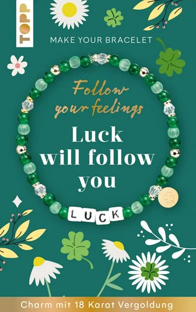Schmuckset Luck – Luck will follow youWelches Gefühl begleitet dich gerade? Mit diesem DIY-Schmuckset gestaltest du dein persönliches Stimmungs-Armband – passend zu deiner Emotion und im Handumdrehen selbst gemacht!Trage dein Armband als täglichen Begleiter oder verschenke es an einen besonderen Menschen. Den passenden Motivationsspruch gibt es gleich dazu: Auf der gestalteten Geschenkkarte wartet eine inspirierende Botschaft auf dich oder deinen Lieblingsmenschen. Egal, ob für dich selbst oder als Geschenk: Einfach die Perlen auffädeln und dein Armband voller Bedeutung kreieren!Das erwartet dich:Glasperlen für ein Armband vergoldeter Charm, wasserfest & langlebigElastikgarn für flexiblen Tragekomfortgestaltete Geschenkkarte mit inspirierendem Spruch