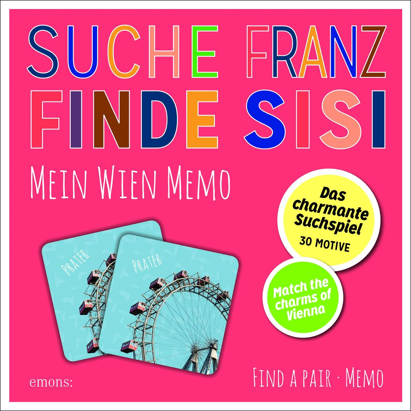 Memory mit 30 liebvoll gestalteten Motiven. Suchspiel. Box mit 60 Karten