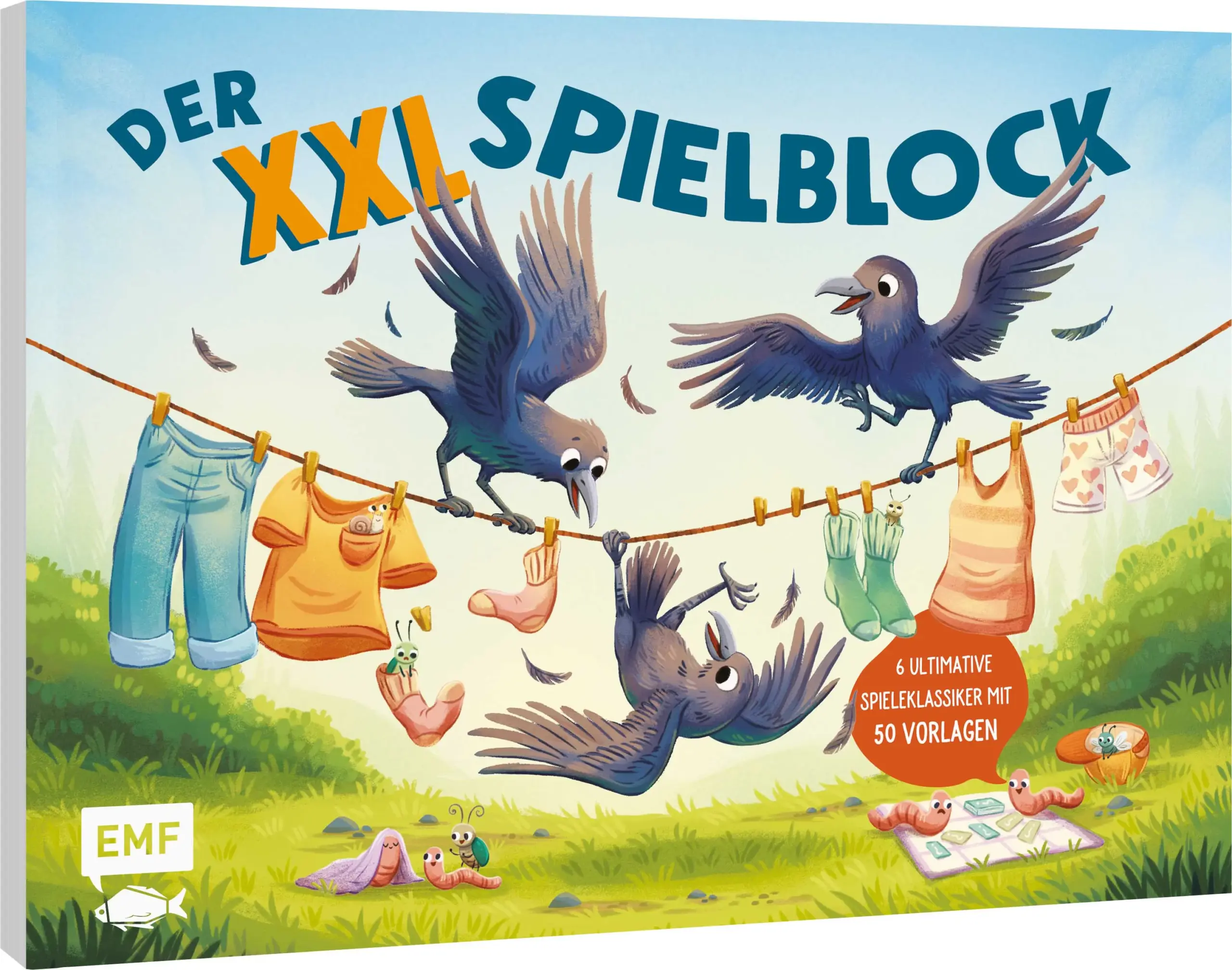 Egal wo du bist – mit diesem rabentastischen Spielblock bringst du immer eine große Portion Spaß mit in die Runde! In sechs verschiedenen Spielen könnt ihr gegeneinander antreten und gewinnt auf jeden Fall den Kampf gegen die Langeweile. Der Spieleblock überzeugt mit lustig illustrierten Raben und coolen Spielen. Von 