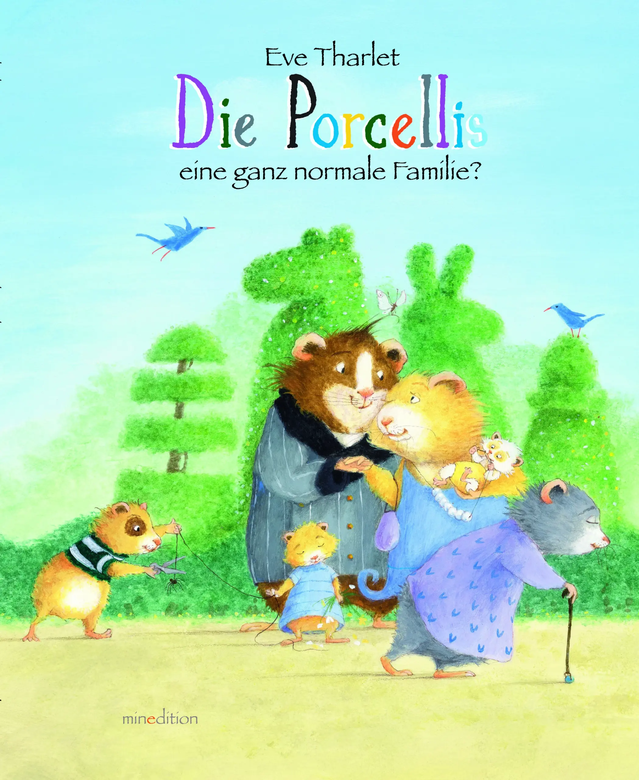 Es ist ein ganz normaler Tag bei der Meerschweinchen-Familie Porcelli. Aber was ist schon normal? Es gibt eine Ballonfahrt, Seifenblasen, ein Klavier und einen Elefanten. Nur Oma Porcelli bekommt von dem ganzen Trubel nichts mit und freut sich auf das Mittagessen im Garten. Endlich wieder ein neues Buch der erfolgreichen Illustratorin und Autorin Eve Tharlet. Eine turbulente Meerschweinchen-Familie, die Kinder lieben werden. Es erwarten Euch bezaubernde Illustrationen mit vielen Details. Die Illustratorin ist bekannt durch viele Titel bei der minedition wie z.B. 
