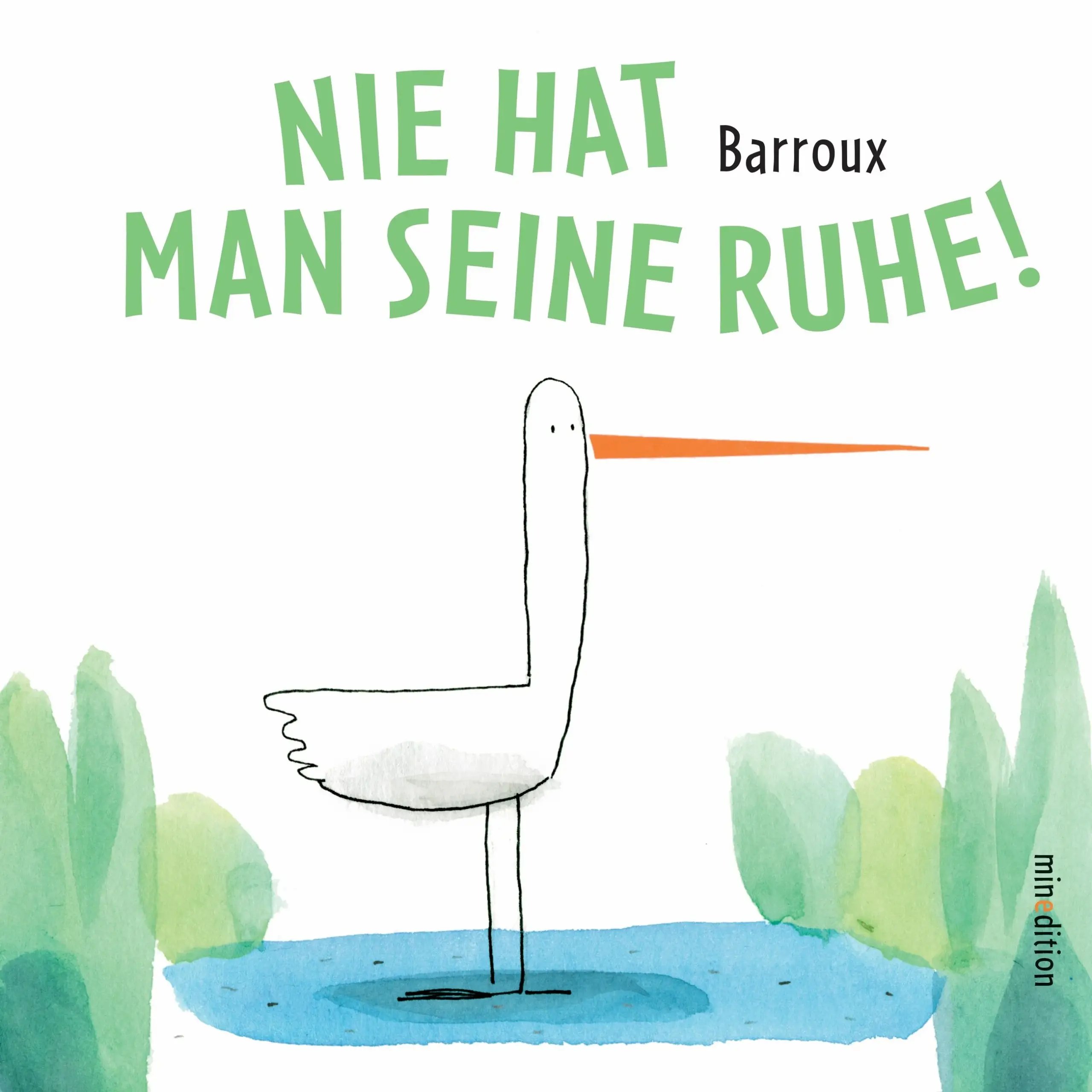 Ein Vogel sucht ein ruhiges Plätzchen für sein kleines Nickerchen. Das ist nicht einfach zu finden! Kaum hat er es sich gemütlich gemacht, tauchen die Frösche auf und quaken. Der Vogel fliegt weiter bis zu einem Baum, in der Hoffnung hier Ruhe zu finden. Aber was ist das? Hier piepst es überall! Am Ende findet der Vogel endlich die ersehnte Ruhe, er schläft ein, aber da ... • Lustiges Bilderbuch auch ohne Text verständlich • Auch ein Geschenkbuch gestresste Erwachsene, die ihre Ruhe brauchen • Mit einem originellen und überraschenden Ende Für Kinder ab 3 Jahren