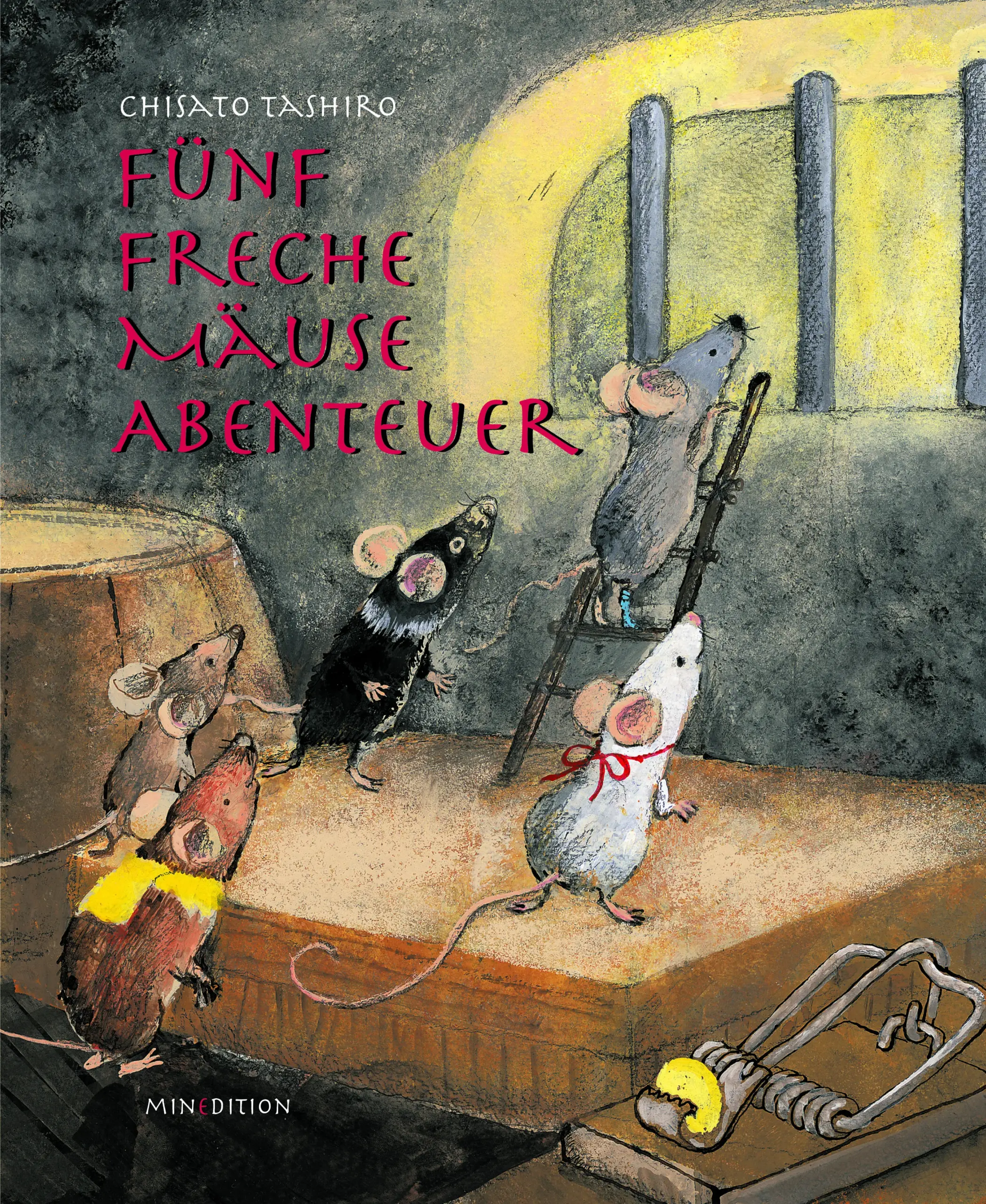 Fünf kleine Mäuse sitzen bei Vollmond in ihrem Keller und hören von draußen Musik, die sie noch nie zuvor gehört hatten. Sie machen sich auf den Weg und entdecken ein Froschkonzert. Sie beschließen, selber auch ein Konzert zu geben. Im zweiten Abenteuer beschließen die fünf Mäuse, sich aus Furcht vor gefährlichen Katzen ein neues Zuhause zu suchen. In der ersten Nacht in ihrem neuen Traumhaus werden sie von einem lauten Miauen geweckt. Eine Katze sitzt in einer Falle fest.