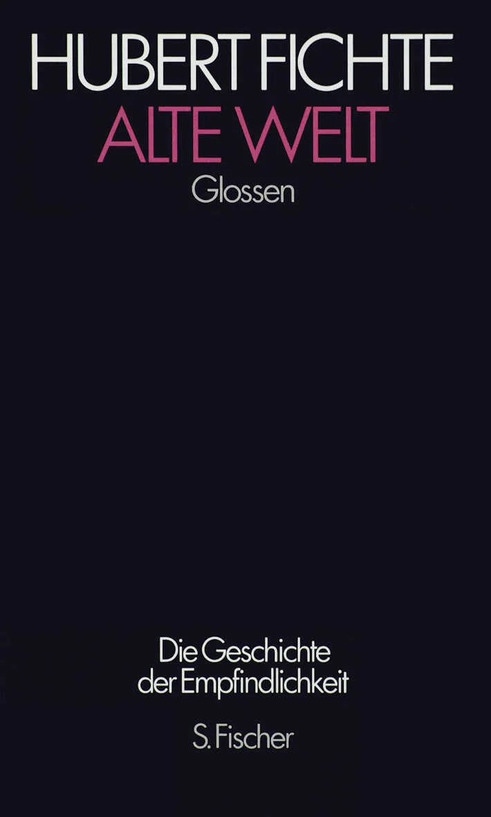 ›Alte Welt‹ ist eine chronologisch geordnete Text-Montage aus Tagebuchaufzeichnungen, Reisefeatures, szenischen Texten, Brie-fen und Gesprächsnotizen der Jahre 1966 bis 1969. Einer Zeit, in der Hubert Fichte beginnt, neben seinen Romanen sowohl für den Rundfunk als auch Tagebuch zu schreiben.›Alte Welt‹ kontrastiert bewußt zwei extreme Stillagen und rekonstruiert auf diese Weise nicht nur ein halbes Jahrzehnt des bundesdeutschen Literatur- und des politischen Tagesgeschehens vor der Folie ethnographischer Dokumentationen, sondern gibt Aufschluß über eine sich entwickelnde ›Empfindlichkeit‹ zwischen authentischer Erfahrung und poetischer Präzision.Die Zusammenstellung der Texte hat Hubert Fichte noch kurz vor seinem Tod vorgenommen. Nachgezeichnet werden die Lebensstationen von Fichtes literarischem alter ego Jäcki: Griechenland, die Bidonvilles von Paris, das Romtagebuch für Dulu über den Aufenthalt in der Villa Massimo, der Aufbruch nach Agadir, die Rückkehr nach Rom mit Fichtes vorzeitiger Abreise nach Hamburg, eine Sylt-Reise und die abschlie-ßende Ägyptenrundreise.