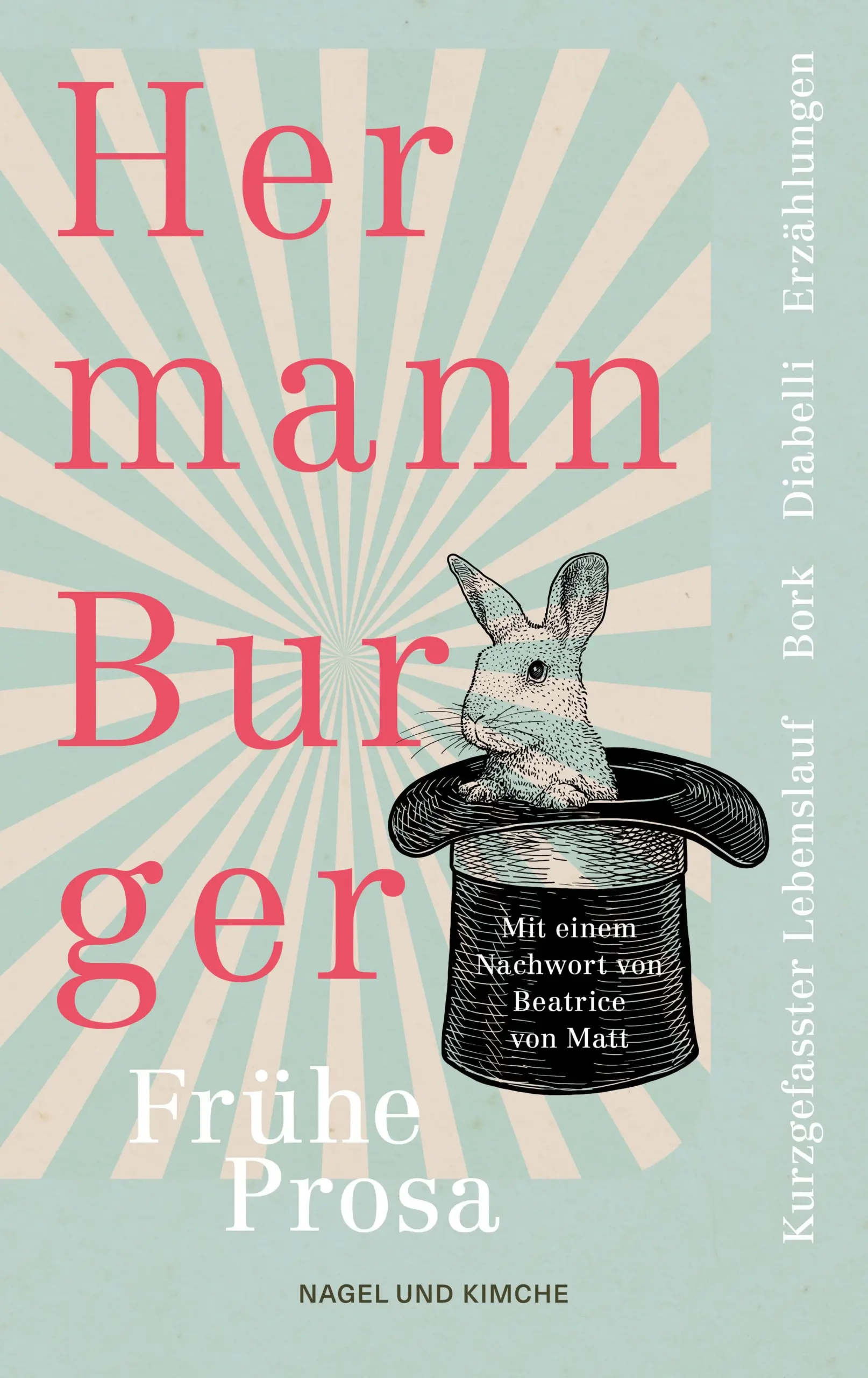 »Exzentriker sind sie, Hermann Burgers Helden. Schon in seinem ersten Geschichtenbuch Bork (1970) begegnen wir ihnen und erst recht im zweiten, Diabelli (1979). Vom einen zum andern ist’s allerdings ein weiter Weg.« Mit diesen Sätzen beginnt das vorzügliche Nachwort von Beatrice von Matt. Ein weiter Weg: In die Jahre zwischen den Erzählbänden fallen Burgers Durchbruch als international gefeierter Autor, der Beginn seiner Depression und die Entfaltung einer ungeheuer intensiven schriftstellerischen und kulturjournalistischen Arbeit.  In seinen Erzählungen zeigt Burger die hohe Schule seiner Schreibkunst: äußerst akribische Recherche, vollendete Sprachführung und abgründiger Humor. Wer intellektuell und sprachlich verzaubert und erzählerisch unterhalten werden will, der kommt bei Hermann Burgers Prosastücken voll auf seine Kosten.