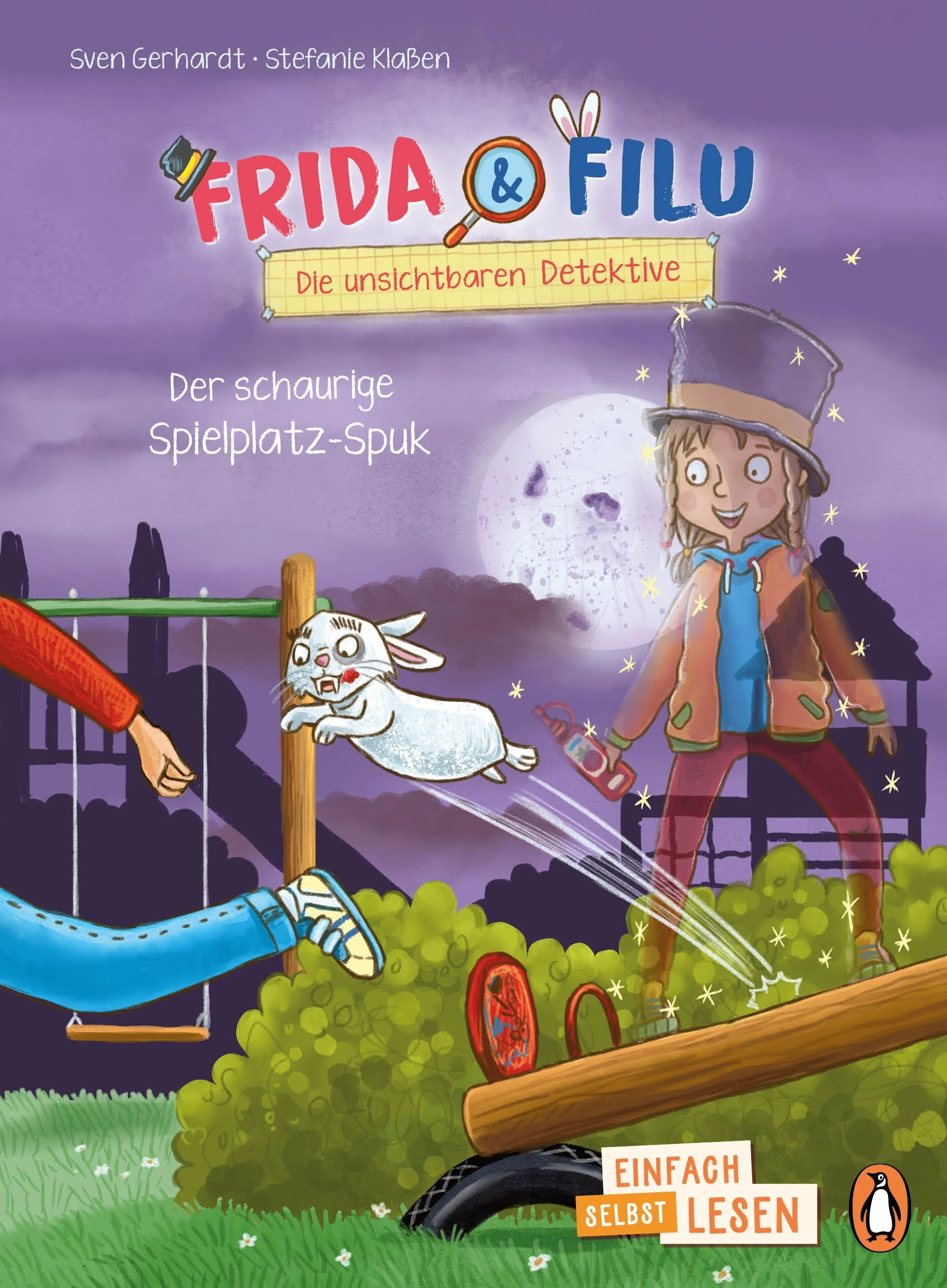 Eine unsichtbare Detektivin, ein sprechendes Kaninchen und jede Menge SpannungDetektivin Frida will unbedingt herausfinden, wer ständig den Spielplatz in der Nachbarschaft zumüllt. Klar, dass sie zusammen mit ihrem sprechenden Kaninchen Filu ermittelt. Ihr unsichtbar machender Zylinder ist dabei eine echte Hilfe! Als die Übeltäter entlarvt sind, verpassen Frida und Filu ihnen einen schaurigen Denkzettel, der sie für immer vom Spielplatz vertreibt!Ein magisches Detektivabenteuer zum Selberlesen für Kinder ab 7 JahrenDie 4. Lesestufe zum Einfach-selbst-Lesen von Penguin JUNIOR:- Ideal für geübte Leseanfängerinnen und Leseanfänger ab der 2. Klasse- Große, gut erfassbare Schrift- Unterteilt in mehrere Kapitel