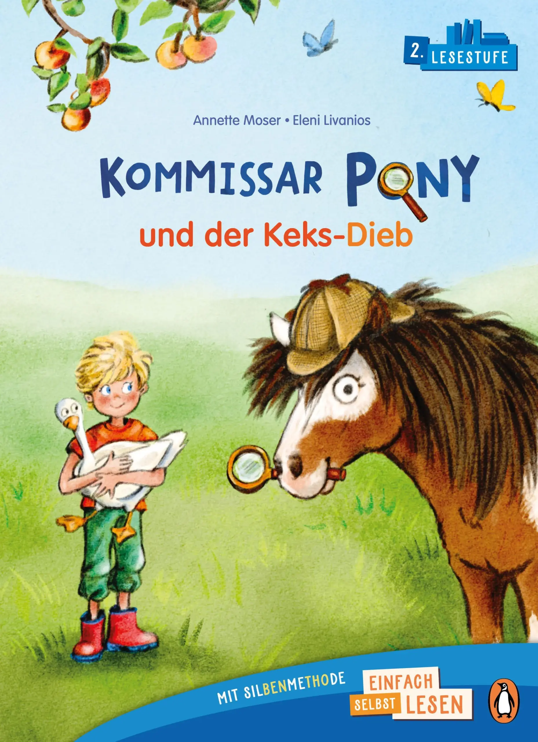 Ein Fall für Kommissar Pony!Wer hat die Kekse geklaut? Pony Popcorn war es jedenfalls nicht. Auch wenn ihn alle auf dem Hof verdächtigen, weil er so verfressen ist. Sogar sein bester Freund Niko, der Sohn des Bauern, hält ihn für den Dieb! Empört beschließt Popcorn, den Fall selbst aufzuklären. Verbrecher aufgepasst: Hier kommt Kommissar Pony!Witziges und spannendes Detektiv-Abenteuer zum Selberlesen für Kinder ab 6 Jahren Die 2. Lesestufe zum Einfach-selbst-Lesen von Penguin JUNIOR: - Ideal zum ersten Lesenlernen ab der 1. Klasse- Große, gut erfassbare Erstleseschrift- Leichteres Lesen durch unterschiedlich eingefärbte Silben- Text in einfachen Hauptsätzen und Sinnschritten, unterteilt in mehrere Kapitel- Mit Verständnisfragen und Lesequiz