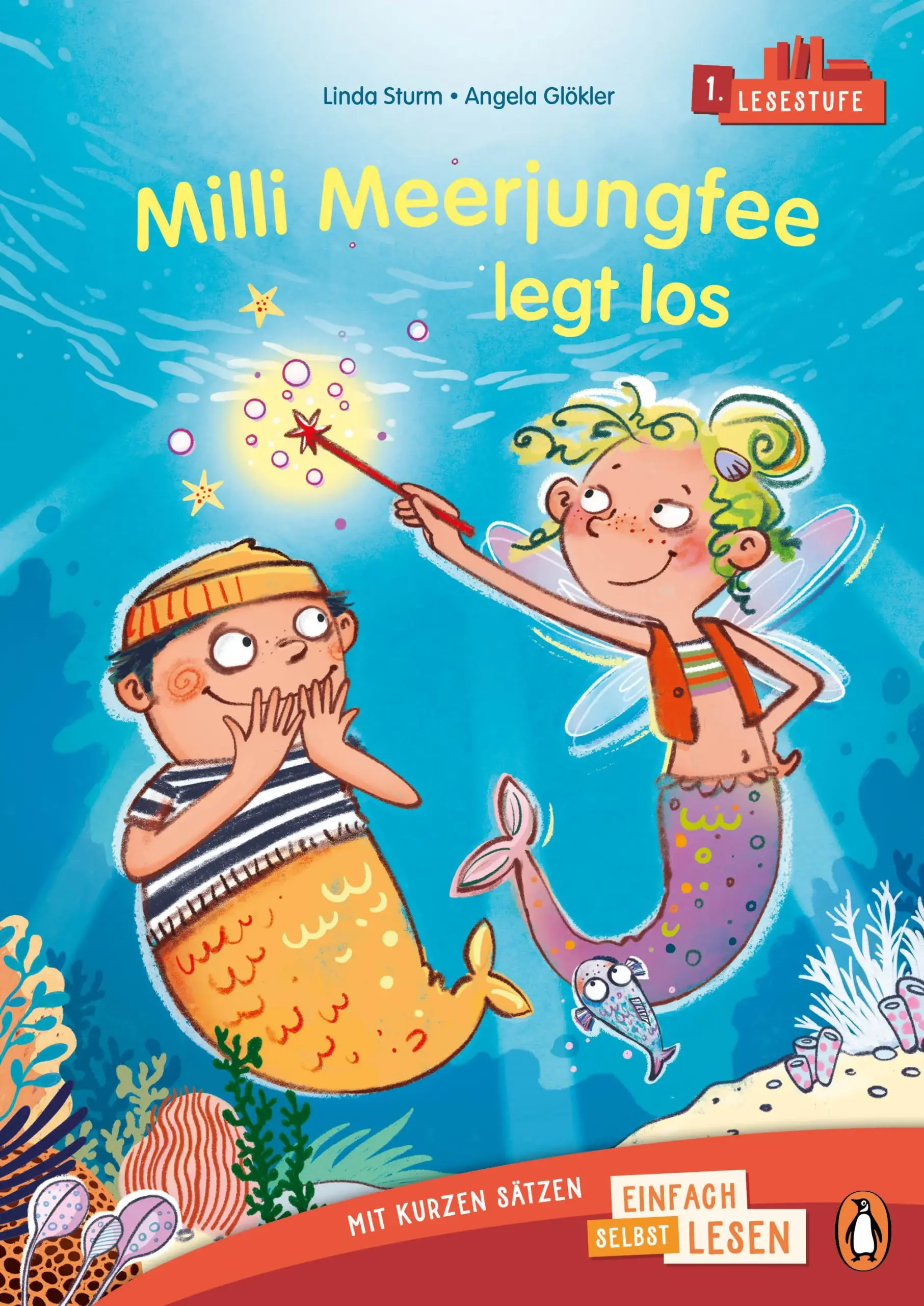 Milli Meerjungfrau wird FeeMeerjungfrau Milli hat keine Lust mehr auf langweilige Wassertanz-Stunden. Sie will etwas erleben! Am liebsten ein echtes Abenteuer. Als sie eine Feen-Ausrüstung geschenkt bekommt – wasserfest bis eintausend Meter – kann es losgehen. Milli ist jetzt Meerjungfee und soll auch gleich einen ersten Wunsch erfüllen. Aber Fee zu sein ist gar nicht so leicht …Eine lustige Geschichte mit gleich zwei Themen: Meerjungfrauen und Feen, zum Lesenlernen ab 6 JahrenDie 1. Lesestufe zum Einfach-selbst-Lesen von Penguin JUNIOR:- Ideal für den allerersten Einstieg ins Selberlesen ab der 1. Klasse- Einführungskapitel zum Vor- und Mitlesen- Sehr große, gut erfassbare Erstleseschrift- Extrakurze Sätze in Sinnschritten mit begleitenden Illustrationen - Mit lustigem Lesequiz
