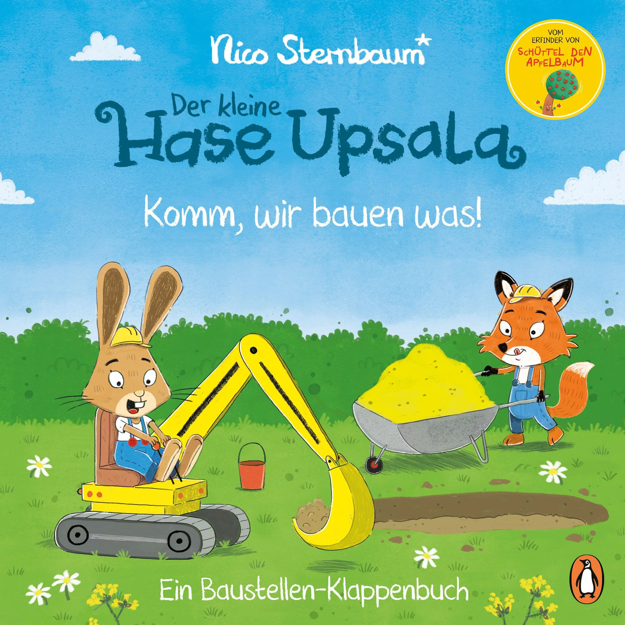 Los geht's zur Baustelle!Der kleine Hase Upsala und seine Freunde möchten mit Bagger, Kipplaster & Co. einen tollen Spielplatz bauen. Doch als der Spielplatz gerade fertig geworden ist, stolpert Upsala plötzlich über seine großen Füße und der Bagger bringt alles zum Einstürzen. Wie gut, dass seine Freunde die rettende Idee haben!Ein animierendes Pappbilderbuch für alle kleinen und großen Baustellen-Fans ab 2 Jahren von Spiegel-Bestseller-Autor Nico Sternbaum- Unterstützt den Spracherwerb- Schult die motorischen Fähigkeiten- Fördert die soziale KompetenzAußerdem erhältlich: Der kleine Hase Upsala. Ich bin noch gar nicht müde! Ein Gute-Nacht-KlappenbuchWeck die Bauernhoftiere. Ein Fühl-MitmachbuchTröste den Tiger. Ein Fühl-Mitmachbuch