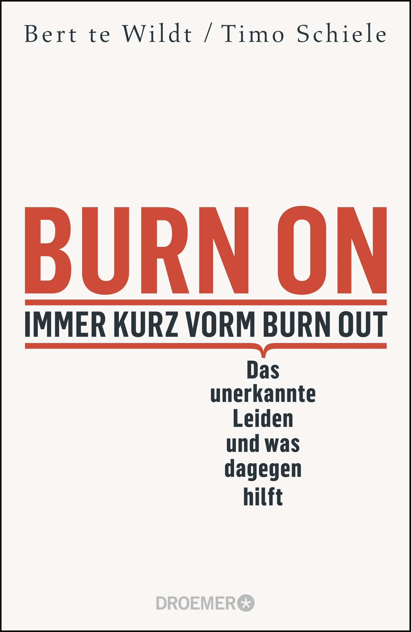 »Burn On ist noch gefährlicher als Burn Out.« BILD»Wer dieses Gefühl ignoriert, kann im Abgrund landen.« BRIGITTE»Das Problem für Psyche und Körper ist der dauerhafte Stress.« PSYCHOLOGIE HEUTE»Permanent gestresst und erschöpft zu sein, gehört längst zum guten Ton. Das geschäftige Ausgebranntsein ist zur allgemeinen Betriebstemperatur geworden.« Prof. Dr. med. Bert te Wildt und Timo Schiele»Burn On hat das Potenzial, zur neuen Zivilisationskrankheit zu werden.« WELT AM SONNTAGEin Leiden, über das noch niemand sprichtEin gesellschaftlicher WeckrufDirekte Hilfe für alle BetroffenenZwar wissen wir alle um die Gefahren eines Burn Outs, doch grassiert längst eine neuartige Störung, deren negative Konsequenzen häufig unerkannt bleiben: der Burn On. Während uns diese chronische Erschöpfungs-Depression immer weiter »funktionieren« lässt, raubt sie uns jegliche Lebensenergie.Die renommierten Experten Prof. Dr. Bert te Wildt und Timo Schiele beschreiben in ihrem Psychologie-Ratgeber erstmals das Burn-On-Syndrom, bei dem es trotz hohen Leidensdrucks nicht mehr zum Zusammenbruch, wohl aber zu gravierenden seelischen und körperlichen Folgen kommt.Ihr Buch bietet konkrete Hilfe für Betroffene und ist ein gesellschaftlich dringend notwendiger Weckruf.