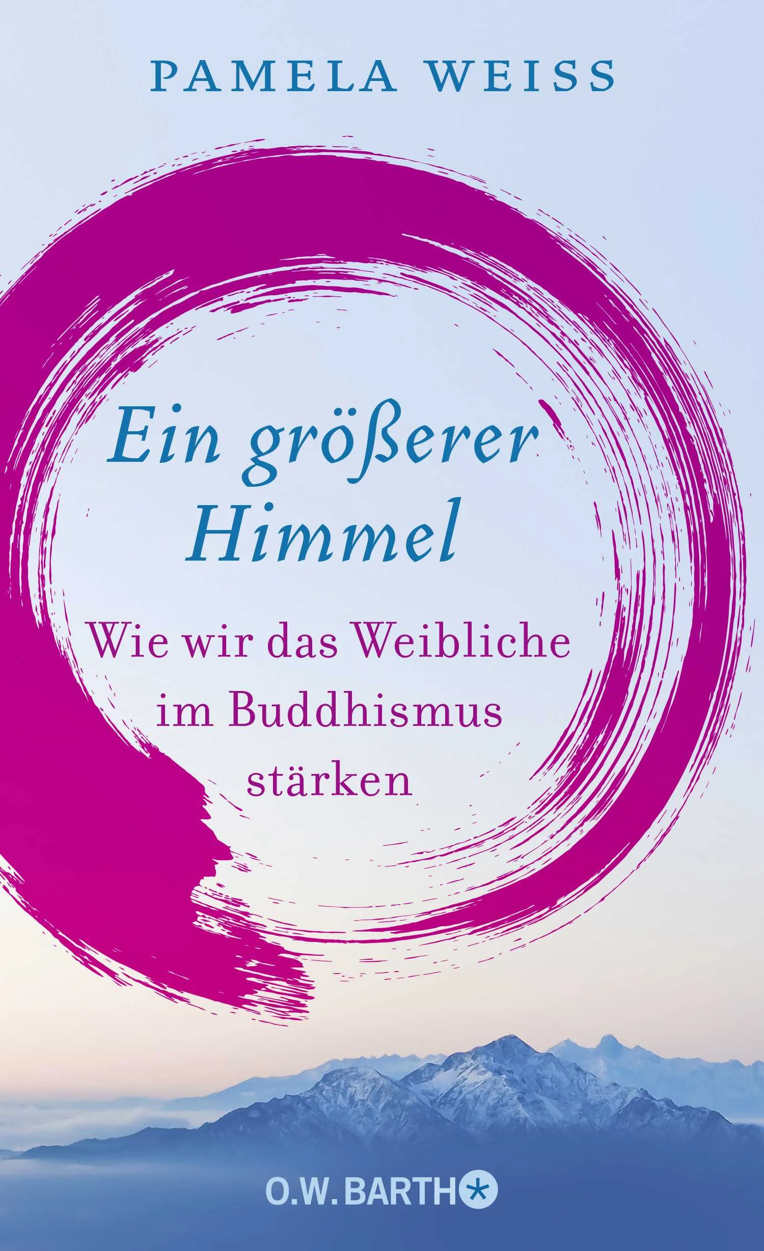 „Ein größerer Himmel“ erzählt von der fesselnden spirituellen Reise der Meditationslehrerin Pamela Weiss. Nachdem sie ihren Job kündigt und einige Jahre im  Zen-Kloster Tassajara lebt, erhält sie dort als erste Laiin die Ehre der buddhistischen Nonnenweihe. Auf berührende Weise beschreibt sie eine morgendliche Ahnenrezitation, in der alle weiblichen Ahninnen angerufen werden. Dieser ergreifende Moment markiert einen Wendepunkt in ihrem Leben.Seit diesem Erlebnis richtet Pamela Weiss ihre Aufmerksamkeit auf weibliche, buddhistische Vorbilder in Vergangenheit und Gegenwart. Der Buddhismus ist noch immer von patriarchalen Strukturen bestimmt, die ein Gleichgewicht zwischen Männlichkeit und Weiblichkeit verhindern. Die Autorin erzählt in diesem Buch ihre Lebensgeschichte, und erklärt, warum es wichtig ist, die weibliche Energie in das spirituelle Leben einzubinden und wie es gelingt, einen feministischen Ansatz in der buddhistischen Praxis, in Gemeinschaft und Beziehungen zu leben. In „Ein größerer Himmel“ verbindet Pamela Weiss Memoiren, kulturelle Beobachtung und buddhistische Lehren zu einer inspirierenden Lebensgeschichte voller Heilung, Kraft und spirituellem Erwachen.„Authentische Geschichten einer spirituellen Reise bereichern uns. Hier liegt die Kraft im Zen, die Hingabe in der Not, das Erwachen im Beruf – das alles sind Wege zur Stärkung der Frauen.“ – Jack Kornfield