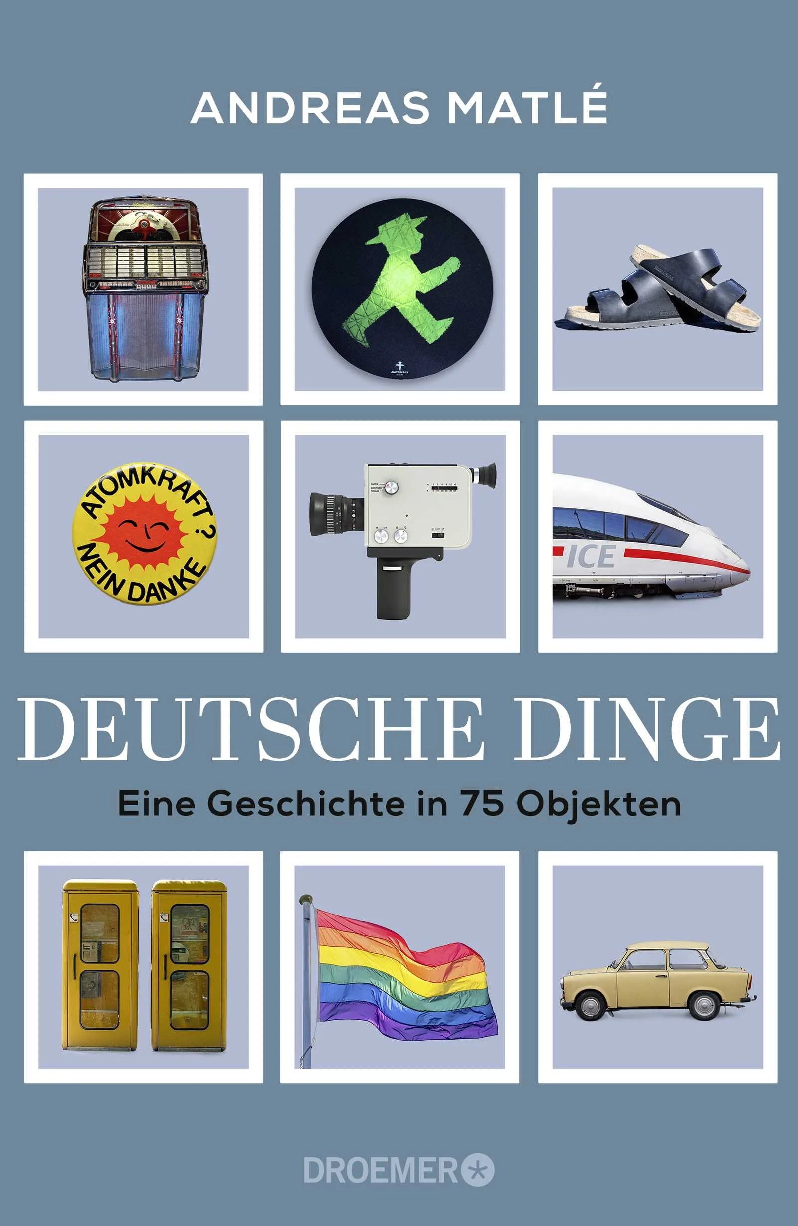Die Geschichte der Bundesrepublik Deutschland in 75 Objekten – von Bestsellerautor Andreas MatléEin Dreivierteljahrhundert nach Gründung der Bundesrepublik blickt dieses Sachbuch zum Erscheinen im Oktober 2024 zurück auf die Geschichte Deutschlands – und erzählt sie anhand von 75 Alltagsobjekten. Ein Jahr – ein ObjektMal sind es Klassiker wie die Birkenstock-Sandale, im Osten die sogenannte Fußgymnastik-Pantolette, mal vergessene Dinge wie die einst beliebten Brokatbezüge für Wählscheibentelefone oder das Transistorradio Sternchen. Mit seinen pointierten Betrachtungen zeichnet Bestsellerautor Andreas Matlé ein kulturgeschichtliches Panorama von Ost- und Westdeutschland. Mehr noch: Wenn er der Geschichte des Toasts Hawaii, des gelben Sacks und des Weber-Grills nachgeht, kommt er einem gesamtdeutschen Lebensgefühl auf die Spur.»Diese Zeitreise anhand längst ausgemusterter Dinger macht einfach gute Laune und eignet sich bestes als Geschenk.« Gießener Allgemeine, 14.3.2025Für alle, die mehr über die Geschichte der Bundesrepublik wissen möchten.Durchgehend vierfarbig, mit 75 Abbildungen.