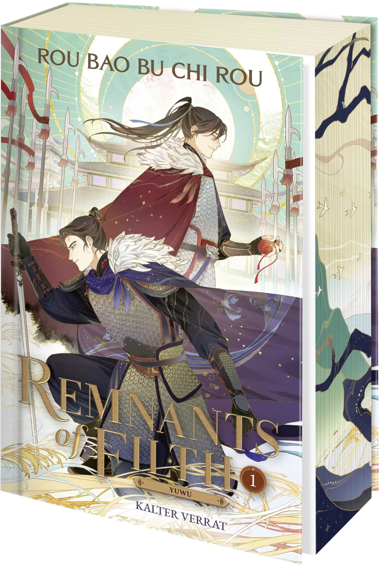 +++ Streng limitierte Erstauflage mit Farbschnitt und exklusiver Charakterkarte +++Wenn aus Liebe Hass wird … fantastische Lovers to Enemies to Lovers Light Novel aus China über zwei Kriegshelden, deren Freundschaft zu Liebe wird – bis ein dunkles Schicksal sie auseinanderreißt.Der Adelige Mo Xi und Gu Mang, der aus einfachen Verhältnissen stammt, sind die Helden von Chonghua: zwei ebenso mutige wie kluge junge Generäle und Waffenbrüder. Für Mo Xi ist Gu Mang nicht nur sein bester Freund: Er ist auch sein heimlicher Geliebter. Bis zu dem Tag, an dem Gu Mang den schlimmsten nur denkbaren Verrat begeht – an seiner Heimat und an Mo Xi.Sechs Jahre später kehrt Gu Mang aus dem verfeindeten Kaiserreich Liao zurück, das sich schwarzer Magie verschrieben hat. Doch er ist nicht mehr derselbe und nur Mo Xi kann ihn retten. Mo Xi dagegen kann nicht vergessen, was sie einst verbunden hat. Warum hat der Mann, den er liebte, ihn verraten? Welche dunklen Geheimnisse verbirgt Gu Mang noch? Und kann er ihm jemals wieder vertrauen?Endlich auf Deutsch: die heißgeliebte Danmei-/Boys-Love-Fantasyreihe »Remnants of Filth« von der New York Times-Bestseller-Autorin mit wunderschönen Illustrationen»Remnants of Filth« spielt im Universum von »The Husky and His White Cat Shizun«. Die chinesische Danmei-Light Novel Autorin Rou Bao Bu Chi Rou – auch bekannt als »Meatbun« – begeistert dich mit folgenden Tropes:Lovers to Enemies to LoversBoys Love / Gay RomanceWho did this to youHurt him and I kill youDark SecretsLost MemoriesSecond Chance