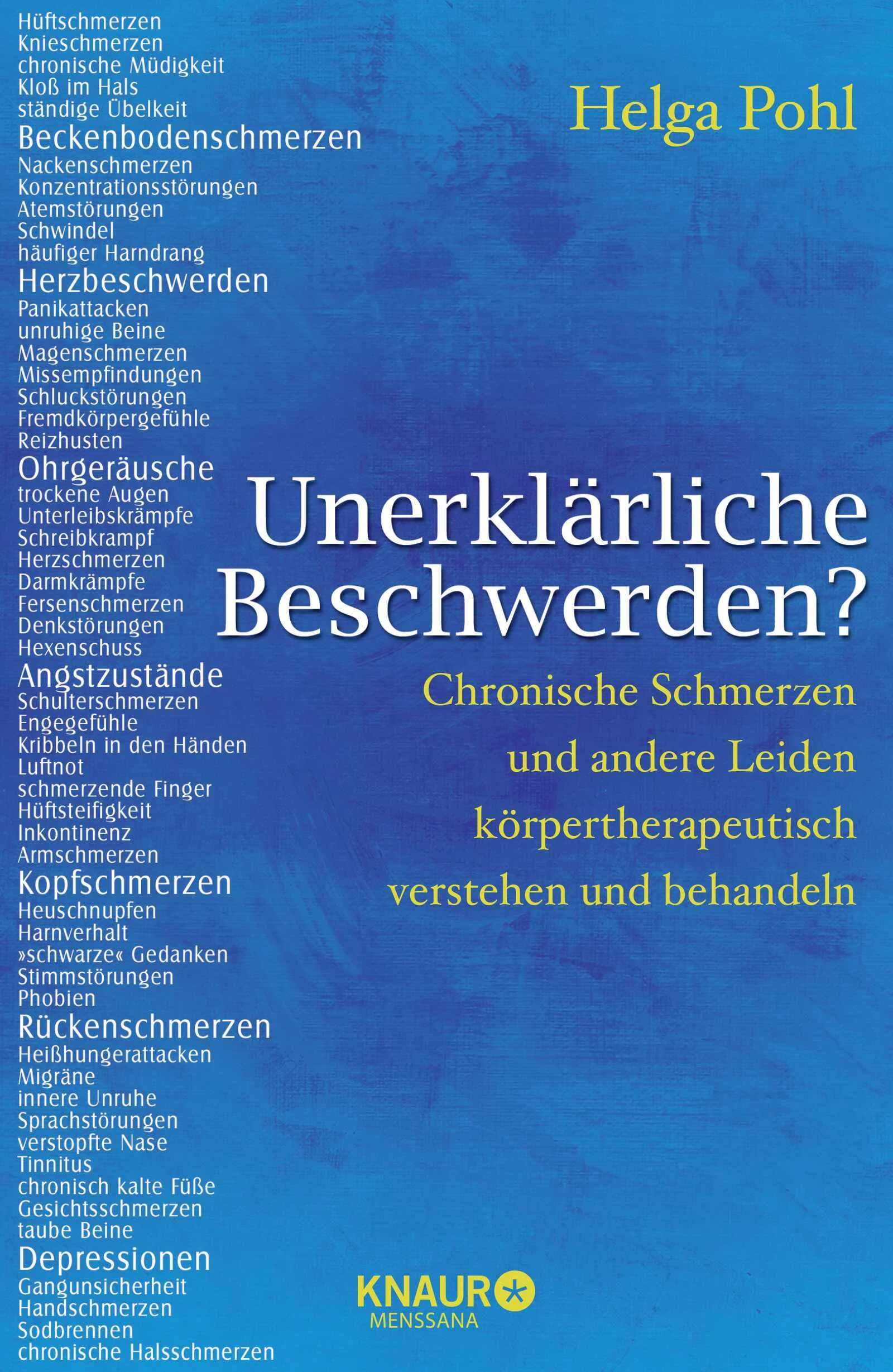 Viele Menschen leiden heute unterchronischen Schmerzen (an Rücken, Nacken, Bauch usw.)funktionellen Erkrankungen (wie Tinnitus, Schwindel, „Kloß“ im Hals, Herz-, Magen- Blasenbeschwerden usw.)Ängsten und Depressionen (wie Panikattacken, innere Unruhe, Niedergeschlagenheit usw.)und sind verzweifelt über Erklärungen wie „Da ist nichts“ „Sie haben nichts!“ „Es ist nur psychosomatisch“.Helga Pohl, ehemals selbst Betroffene, fand heraus, dass es bei all diesen Leiden sehr wohl körperliche Befunde gibt, nämlich Dauerkontraktionen in Muskulatur und Bindegewebe, die sich durch körperliche Verletzungen, psychische Belastungen und „dumme Angewohnheiten“ gebildet haben. Sie entwickelte ein revolutionär neues, körpertherapeutisches Konzept, mit dem sich die Leiden neurobiologisch verstehen und ohne Medikamente erfolgreich behandeln lassen.Dr. Pohl nimmt den Leser mit auf eine Reise durch die einzelnen Körperregionen und die dort auftretenden Beschwerden. Auf sehr persönliche Art verbindet sie reichhaltige Erfahrung mit Patienten, Forschungsberichte und leicht verständliche Erklärungen, so dass der Leser am eigenen Leibe unmittelbar nachvollziehen und begreifen kann, was ihn und andere plagt. Übungen und Empfehlungen für den Alltag runden die Darstellung ab.