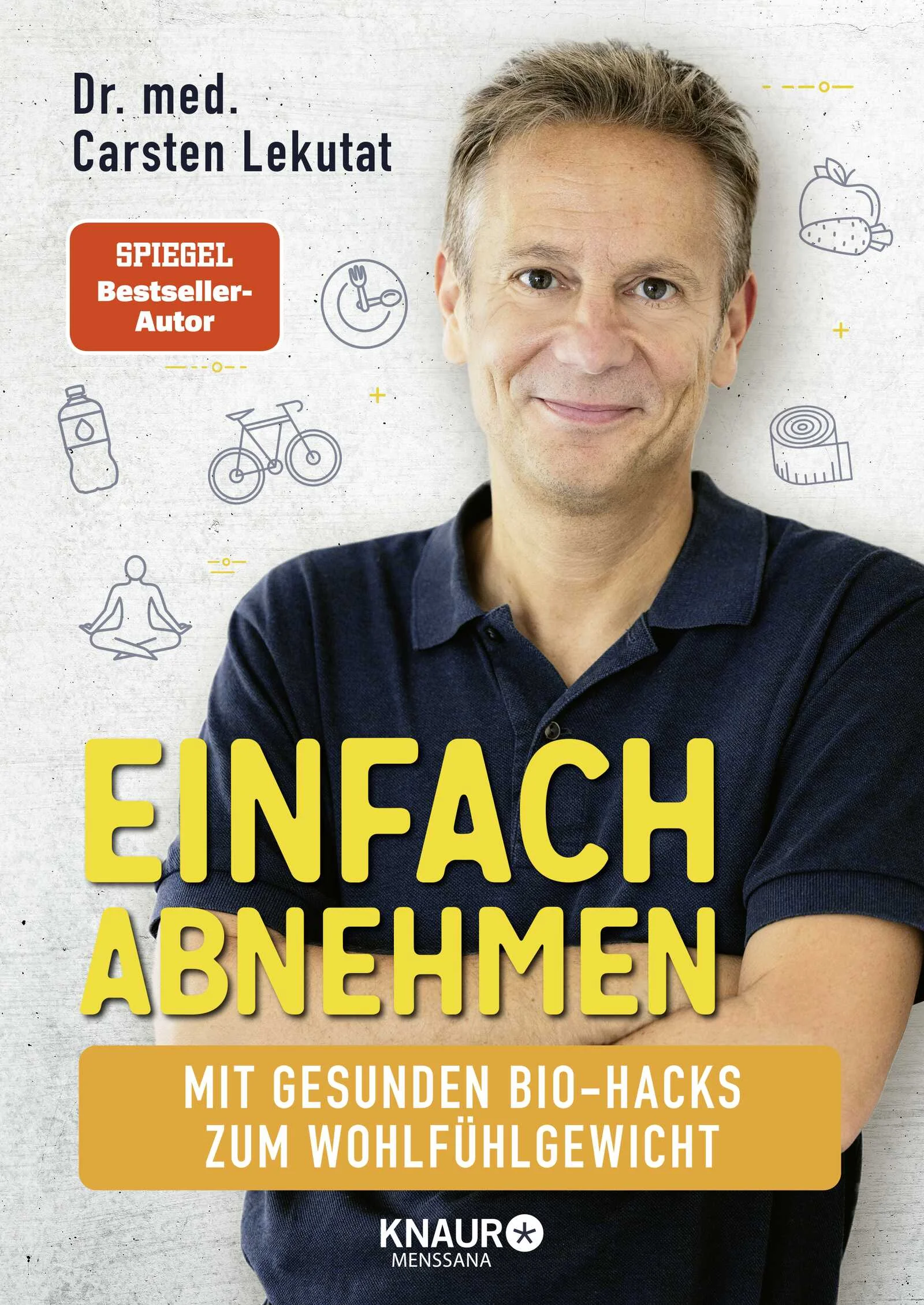 Ganz entspannt im Alltag abnehmenIn seinem neuen Gesundheits-Ratgeber stellt Bestsellerautor Dr. med. Carsten Lekutat die besten Methoden des Biohacking vor, um dauerhaft Gewicht zu verlieren.Das 4-Wochen-Programm um dauerhaft und gesund abzunehmenIn einem 4-Wochen-Programm erklärt er, wie ein kleines bisschen Engagement jeden Tag den wirklich großen Unterschied beim Abnehmen macht: Mit den vorgestellten Bio-Hacks gelingt es ganz einfach, im ganz normalen Alltag das eigene Wohlfühlgewicht zu erreichen.Alle Bio-Hacks fußen auf der neuesten Diät- und Stoffwechselforschung. Siebringen Hormone in Balance kurbeln den Stoffwechsel anheilen Entzündungen reduzieren Stress undregulieren das GewichtEbenso wirken sie auf mentaler Ebene und nutzen die Neuroplastizität des Gehirns – mit ganz einfachen Maßnahmen!Wussten Sie z.B., dass man durch kurzes Stehen auf einem DIN-A4-Blatt abnehmen kann? Oder dass ein Joghurt besonders schlank macht, wenn er süß und cremig ist? Und dass es durchaus in Ordnung ist, große Mengen an gesättigten Fetten zu essen?Entdecken Sie Ihren schlanken Lebensstil!Die Biohacking-Methoden sind die beste Strategie für einen neuen gesunden Lebensstil. Und das alles mit den Mitteln der Natur und moderner medizinischer Erkenntnisse. Wichtig ist nur, dass es einfach ist und eine Menge Spaß macht - ohne Diäten, ohne Kraftaufwand und ohne Kalorienverzicht.