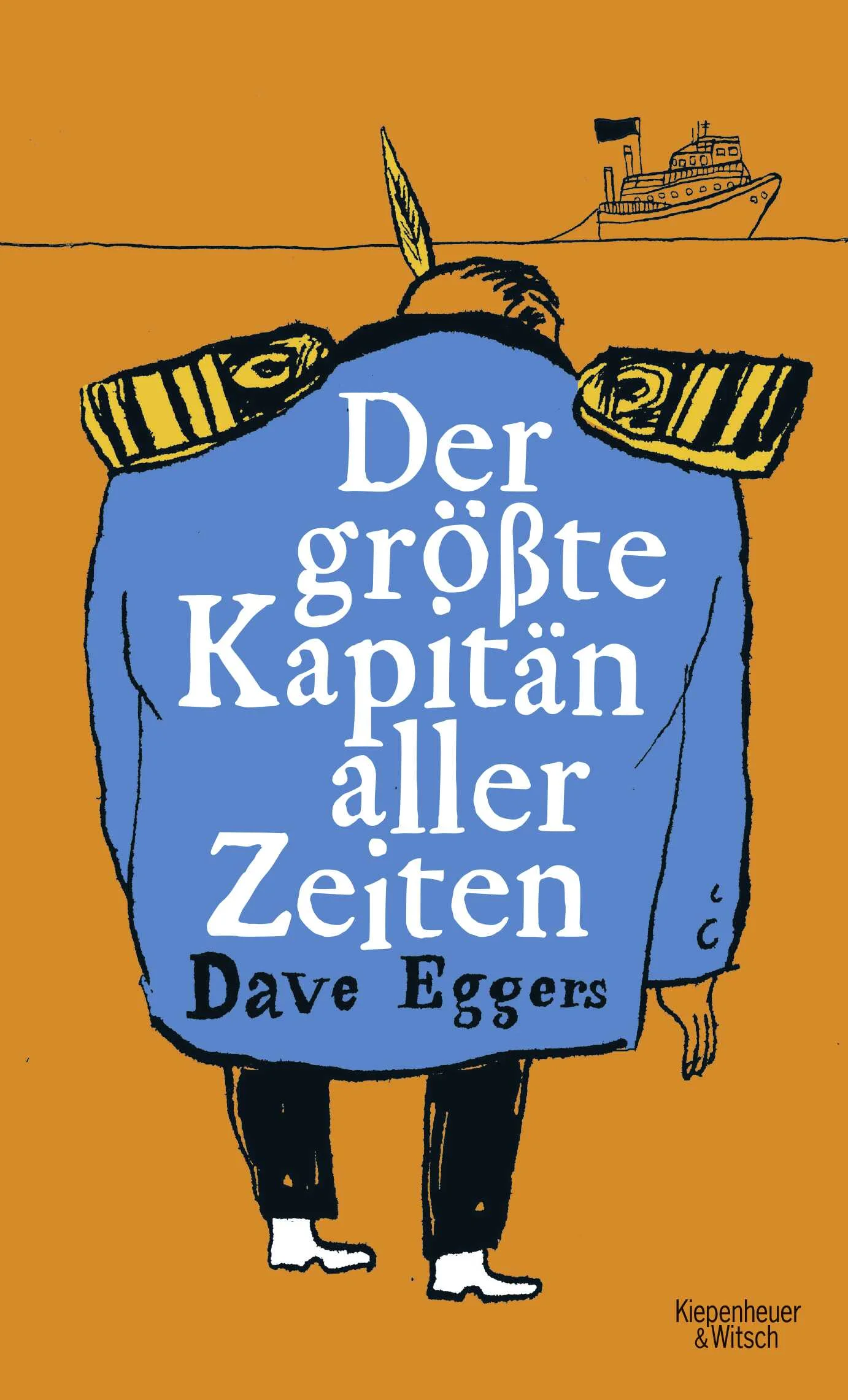 Eine wilde Satire über die USA am Rande des Wahnsinns – mit einem lauten, clownesken Kapitän am Steuer.Im Zentrum von Der größte Kapitän aller Zeiten steht ein ebenso absurder wie urkomischer Protagonist, der die Passagiere an Bord seines großen Schiffes, der Glory, an den Rand der Katastrophe führt. Als der dekorierte Kapitän zum letzten Mal die Landungsbrücke hinabsteigt, übernimmt ein Mann mit einer gelben Feder im Haar das Ruder. Ohne jegliche Kenntnisse der nautischen Navigation oder des Seerechts schwört er feierlich, alles anders und besser zu machen als sein Vorgänger.Zusammen mit einer Gruppe von Vertrauenspersonen, den Upskirt Boys, mischt der neue Kapitän die Passagiere ordentlich auf: Er schreibt seine Träume und Visionen täglich auf das Weiße Brett in der Cafeteria, prahlt mit seiner vorbildlichen Anatomie, verschlingt Unmengen an Cheeseburgern und wirft jeden über Bord, der ihm missfällt. Doch als eines Tages ein berühmter Pirat an Bord geht, den die Passagiere lange fürchteten, der Kapitän aber verehrt, weil er oben ohne auf Pferden gut aussieht, beginnt alles ins Wanken zu geraten.Mit beißendem Witz und scharfem Blick nimmt Dave Eggers in diesem Roman die Politik und Gesellschaft der USA unter die Lupe. Eine Satire, die uns allen allzu bekannt vorkommt.