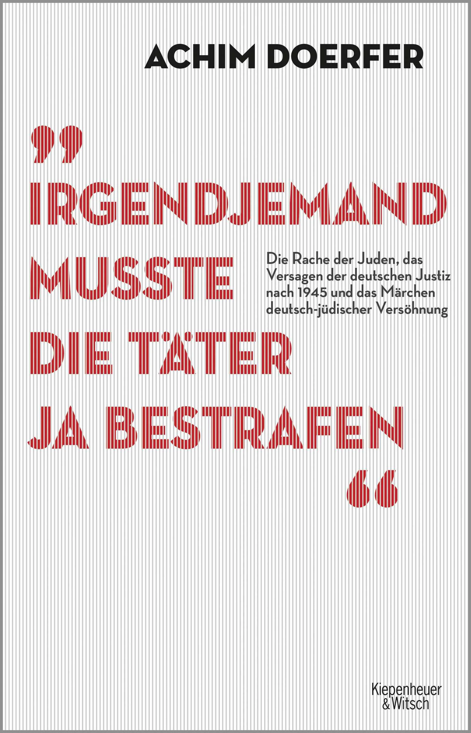 Jüdische Rache und jüdischer Widerstand – ein verdrängtes Kapitel deutscher Erinnerungskultur.Als Nachkomme von Holocaust-Überlebenden macht sich Achim Doerfer auf die Suche nach einem Gefühl, das nach dem Ende des Nationalsozialismus und dessen gigantischen Verbrechen nicht nur in seiner Familie seltsam blass blieb: der Wunsch nach Vergeltung, nach Rache. Nicht ohne Grund war der Jubel bei der Tel-Aviv-Premiere von Quentin Tarantinos Film »Inglourious Basterds« groß: endlich eine künstlerische Fantasie, die Jüdinnen und Juden als machtvoll darstellte. Aber es gab Widerstand und Racheakte auch in der Realität: in den Gettos Osteuropas, bei den jüdischen Partisanengruppen, bei der jüdischen Brigade der britischen Armee. Auch wenn es angesichts des gigantischen Massenmords der Nazis viel mehr hätten sein müssen: Achim Doerfer geht diesen Widerstands- und Rachegeschichten nach, um einer Erinnerungs- und Gedenkkultur, die den Opferstatus von Jüdinnen und Juden in unser aller Köpfe zementiert, etwas entgegenzusetzen. Zumal das Versagen der deutschen Justiz nach 1945 nicht minder gigantisch war: Akribisch listet Doerfer auf, wie die Täter systematisch geschont wurden, Millionen von Opfern keinerlei Gerechtigkeit zuteilwurde – und damit letztlich auch keine gesellschaftliche Perspektive im Nachkriegsdeutschland, weder in der BRD noch in der DDR. Dass mit der massenhaften Wiedereingliederung der Täter auch die von der Mehrheitsgesellschaft viel beschworene und bejubelte Versöhnung zwischen Deutschen und Juden bis heute ein unwürdiges Gedenktheater blieb, ist die bittere Erkenntnis dieses brillanten, wütenden und nachdenklich stimmenden Buches.