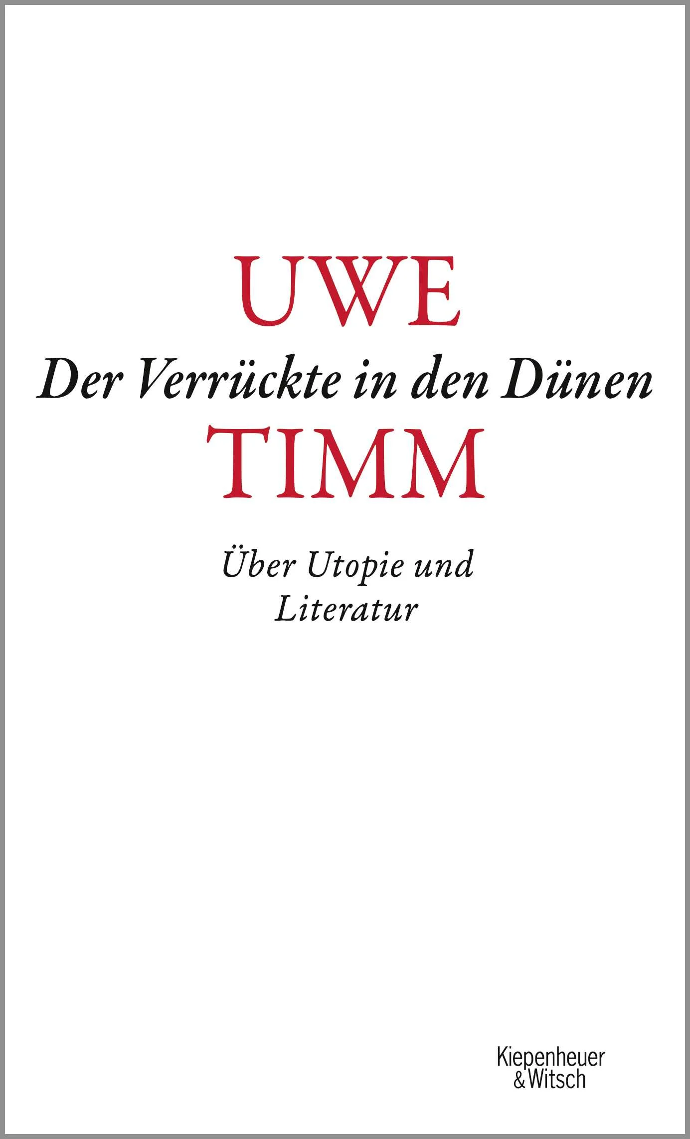 Eine inspirierende, kluge Reflexion über die Kraft der Utopie.Utopien haben Uwe Timm zeit seines Lebens beschäftigt: in seinem literarischen und essayistischen Werk ebenso wie auf seinen Reisen. Im vorliegenden Band geht Uwe Timm der Frage nach, welch philosophische, künstlerische und gesellschaftlich gestaltende Kraft der utopische Gedanke heute noch entfaltet. Er beleuchtet das utopische wie dystopische Moment in Klassikern der Weltliteratur, erzählt von einer Reise nach Paraguay und untersucht gegenwärtige Aspekte utopischen Denkens im öffentlichen Bereich, etwa bei Graffitikünstlern. In Uwe Timms brillanten Betrachtungen und Erzählungen behauptet sich die Utopie als Verteidigung eines besseren Zusammenlebens, gegen alle Versuche, sie in ein System zu pressen oder ideologisch zu diskreditieren. Sie setzt die Kraft der Wünsche frei und somit die Kraft für die Zukunft.