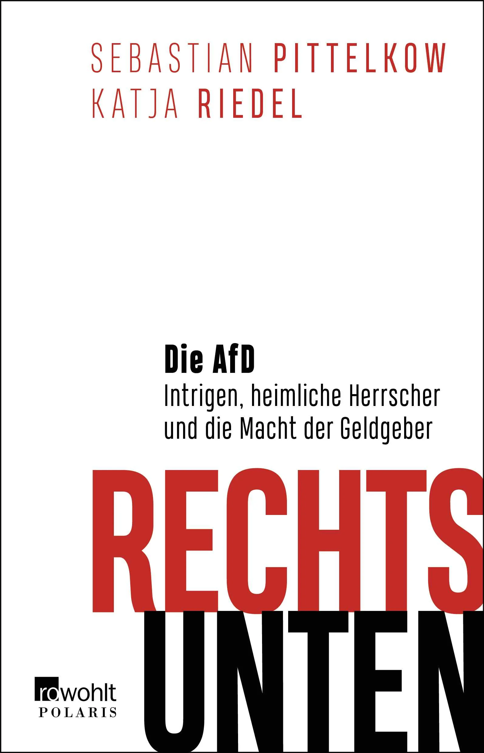 Geld. Macht. Streit: Hinter den verschlossenen Türen der AfD – eine Langzeit-RechercheDie AfD ist eine chaotische Partei, die vom Streit lebt: zerfressen von Ideologie und Machtinteressen, Karrierismus und dem Kampf um das «wahre Deutschland»; zerrissen zwischen Gemäßigteren und rechtsextremen Flügel-Kämpfern; zerfallen in Straßen-Politiker und Parlamentarier; auf dem Weg nach rechts argwöhnisch beobachtet vom Verfassungsschutz. Und dennoch ist und bleibt sie, keine zehn Jahre alt, die bedeutendste politische Bedrohung unserer demokratischen Kultur.Wie schafft sie das? Unter welchem Einfluss steht sie selbst? Wer finanziert sie? Sebastian Pittelkow und Katja Riedel gehen diesen Fragen nach. Sie verfolgen das Innenleben der AfD seit sieben Jahren, führten unzählige Gespräche mit AfD-Provinz- und Spitzenleuten, sammelten Festplatten voller vertraulicher Informationen, enthüllten die interne Kommunikation der ersten Bundestagsfraktion. Sie folgen der Spur des Geldes und zeigen, wie eine Reihe erzkonservativer Milliardäre Kampagnen und Funktionäre beeinflusste. Sie erklären, welche Kräfte ein Interesse an ihrer Existenz haben und warum man trotz der letzten Talfahrt nach rechts unten noch lange mit ihr rechnen muss.  «Wer verstehen will, warum die AfD so gefährlich ist, sollte dieses Buch lesen. Wenige haben seit langen Jahren so tiefe Einblicke in diese Partei und haben so viel über sie herausgefunden wie Katja Riedel und Sebastian Pittelkow.» Georg Mascolo