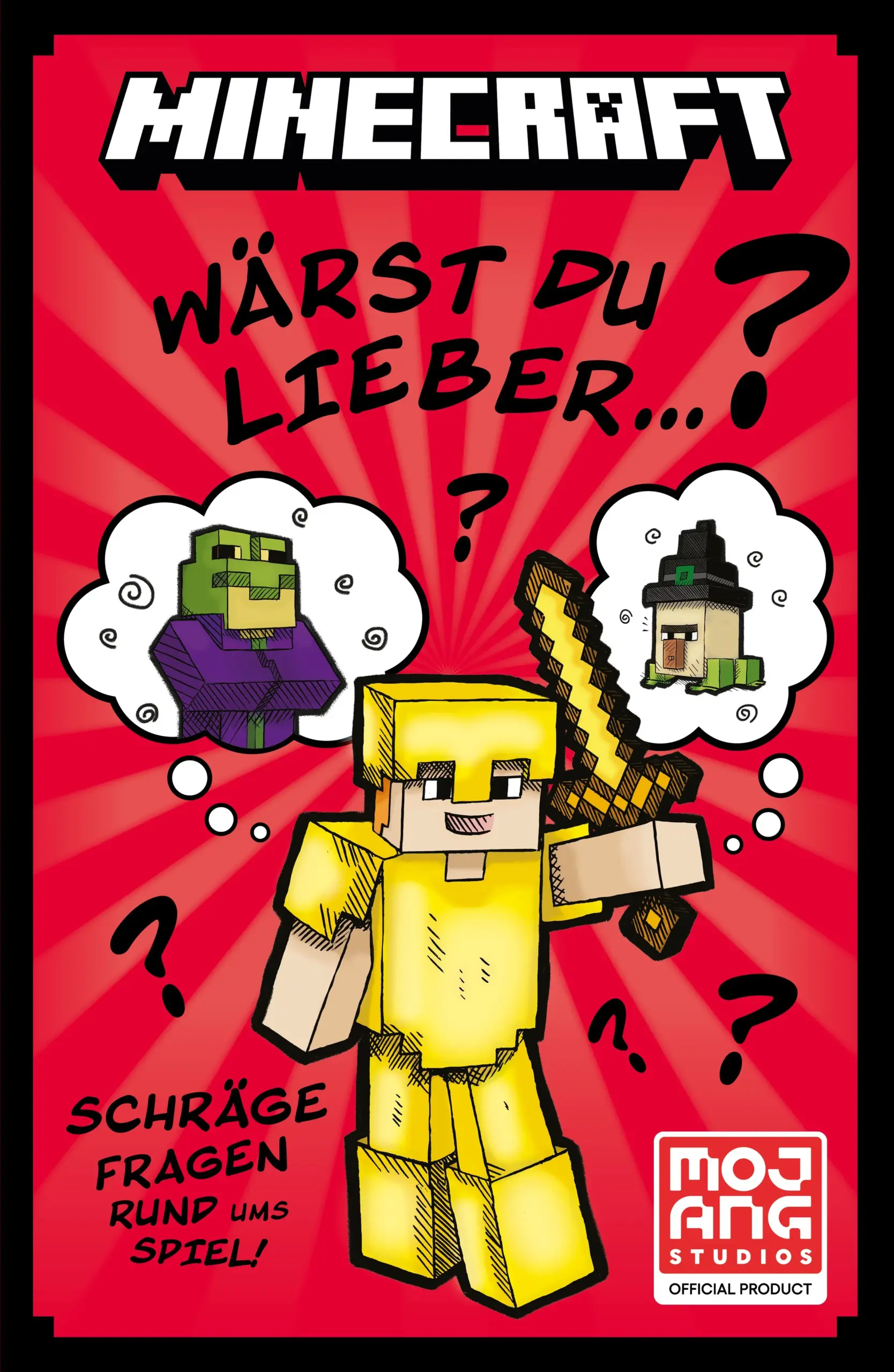 Was wäre dir lieber: Zombies sind deine Verbündete, aber dafür bewerfen dich Hühner mit verfaulten Eiern ODER deine Freunde sind Plünderer, aber dafür pupsen dich alle Schweine an? Diese und viele weitere lustige Fragen erwarten dich hier. Alex und Steve stecken mitten in einem Minecraft-Abenteuer voller absurder Herausforderungen und witziger Debatten. Kannst du ihnen helfen, sich zu entscheiden?Das Buch beinhaltet über 50 verblüffende und schräge Fragen – perfekte Unterhaltung für alle Minecraft-Fans!