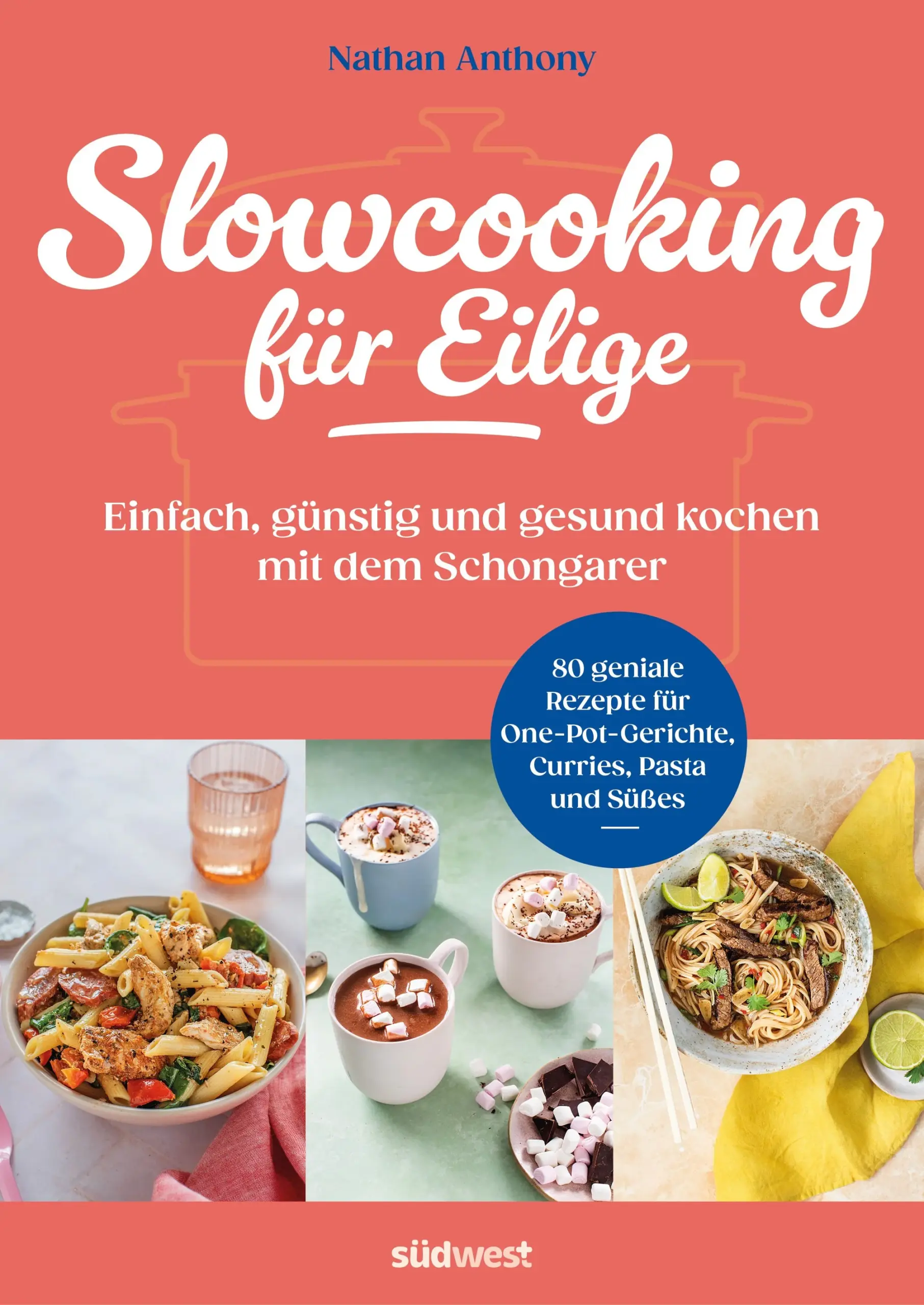 Super easy kochen mit dem SlowcookerEin Slowcooker ist der perfekte Partner im stressigen Alltag zwischen Büro, Schule und Terminen. Er wird morgens mit Zutaten befüllt und erwartet uns abends mit einer fertigen, warmen Mahlzeit. Die langsame Zubereitung bei niedrigen Temperaturen ermöglicht das vitaminschonende Garen von zarten, saftigen Gerichten, spart Energie und kitzelt das volle Aroma aus alltäglichen Zutaten. Von Nudelgerichten über Risottos und Currys bis hin zu Familiengerichten bietet dieses Buch 80 einfache Rezepte für jeden Tag der Woche. Täglich frisch und gesund zu kochen war noch nie so entspannt.Morgens in 15 Minuten vorbereiten, abends genießenIdeal für Eilige und Anfänger: alltägliche Zutaten, einfache Zubereitung, maximaler GeschmackAus aller Welt: von asiatischen Gerichten über Tex Mex und American Burger bis zur italienischen Küche80 moderne Rezepte, die für jedes Modell und alle Topfgrößen geeignet sindAusstattung: ca. 80 Farbfotos