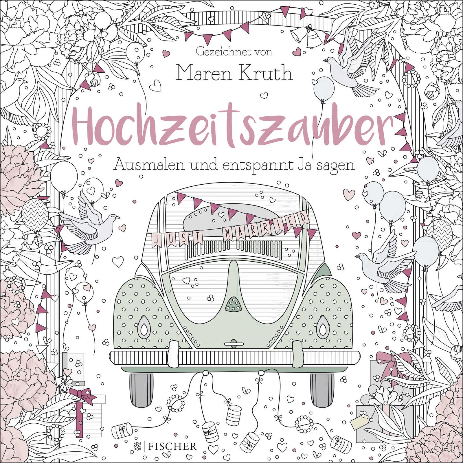 ***Das erste Hochzeitsbuch zum Ausmalen*** „Hochzeitszauber“ - bezaubernde Ausmalbilder und inspirierende Sprüche für alle, die Ja sagen. Ein ideales Geschenk an sich selbst und andere, um die Vorfreude auf den großen Tag noch mehr auskosten zu können, aber auch zum Entspannen und Loslassen in der hektischen Vorbereitungszeit. „Hochzeit“ ist ein Lieblingsthema der jungen Designerin Maren Kruth, die mit ihren Ausmalbüchern für Erwachsene „Frühlingszauber“ und „Winterzauber“ große Aufmerksamkeit und eine treue Fangemeinde für sich gewinnen konnte.