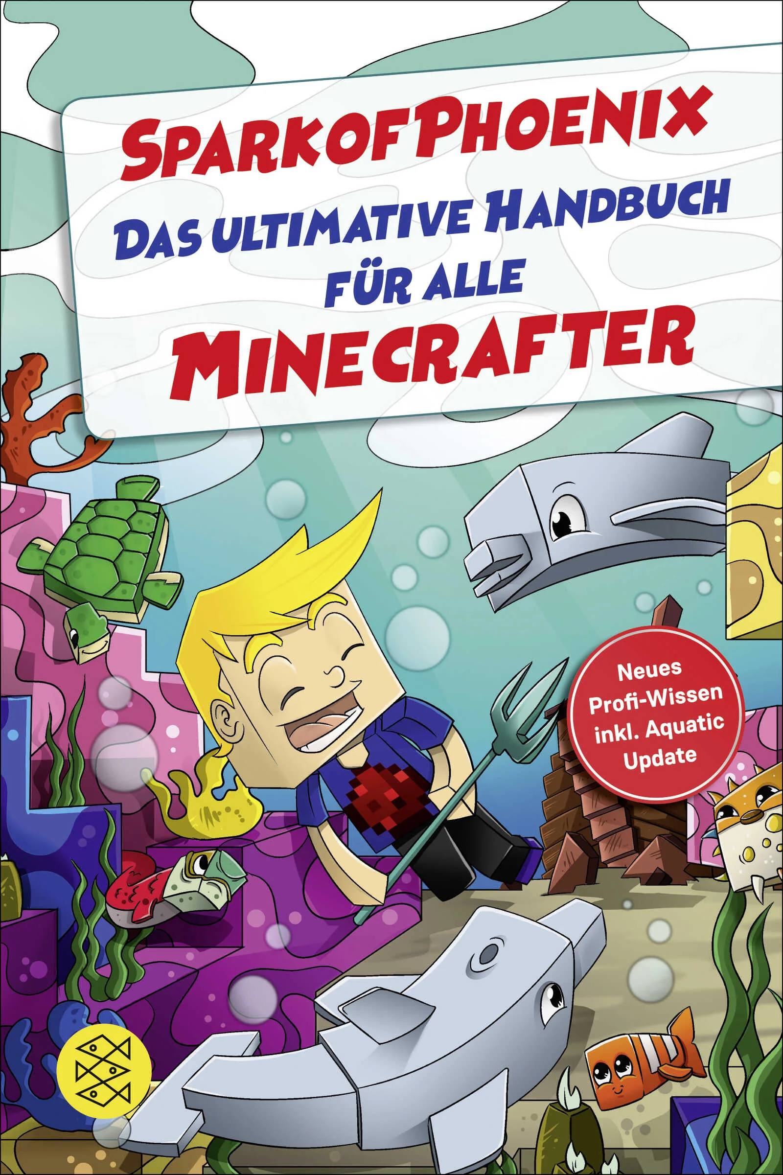 Das ultimative Handbuch, mit allem, was du über Minecraft wissen musst. Für alle Minecrafter, und die, die es noch werden wollen.SparkofPhoenix präsentiert geballtes Minecraft-Wissen und brandneue Facts zum spannenden Aquatic-Update! Entdecke neue Spielwelten, Items und Mobs in der Unterwasserwelt. Tauche unter und suche nach mysteriösen Schätzen in versunkenen Schiffswracks! Wunderschöne Korallenriffe, einzigartige Mobs und unzählig viele neue Möglichkeiten bietet dir das wohl beliebteste Spiel aller Zeiten. Dazu gibt dir SparkofPhoenix wichtige Tipps und Insider-Infos zu neuen Technik-Hacks, kreativen Deko-Ideen, verrückten Bugs und neuen Dingen in Minecraft, die du noch nicht wusstest.· Die wichtigsten Facts zum neuen Aquatic-Update· Geballtes Profi-Wissen für alle Minecrafter· Tutorials zum automatischen Farmen · Mit neuen Dekorationen, verrückten Bugs und Redstone-TechnikAlle Bände der bisher erschienenen Minecraft-Bücher von SparkofPhoenix:SparkofPhoenix: 200 Dinge in Minecraft, die du noch nicht wusstest. Neues Minecraft-WissenSparkofPhoenix: Das ultimative Handbuch für alle Minecrafter. Neues Profi-WissenSparkofPhoenix: Neues Minecraft-Wissen zum Dorf-UpdateSparkofPhoenix: Spark und das Geheimnis der PillagerKein offizielles Minecraft-Produkt. Nicht von Mojang genehmigt oder mit Mojang verbunden.
