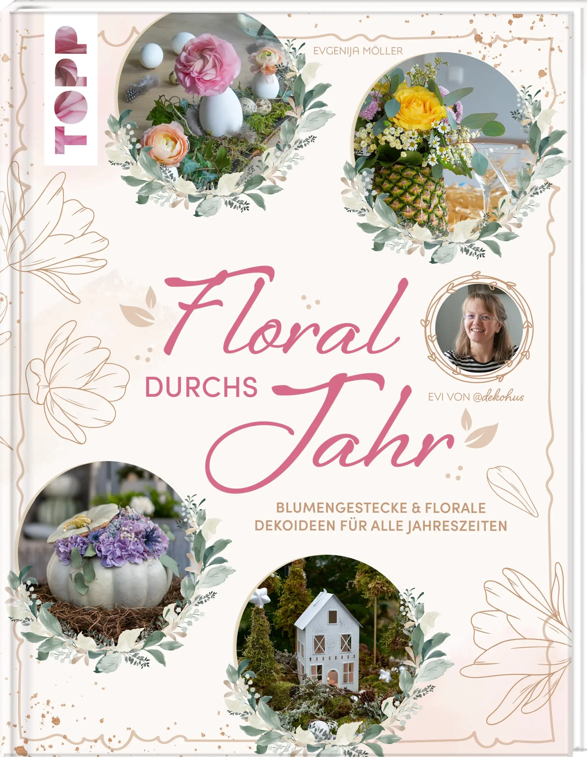 Blumen sind ein Sinnbild für Schönheit, deswegen umgeben wir uns gerne mit ihnen. Auch die Autorin Evi Möller aka @dekohus hat eine Leidenschaft für florale Dekoideen, die sie auf Instagram mit zigtausenden Followern teilt.In ihrem ersten Buch zeigt Evi, wie man Blumen und andere Pflanzen effekvoll zu Kränzen bindet, sie zu beeindruckenden Gestecken kombiniert oder sie mit anderen Dekoelementen als Blickfang auf dem Tisch präsentiert - und das ist dank leicht verständlicher Schritt-für-Schritt-Anleitungen und einem ausführlichen Grundlagenteil ganz einfach nachzumachen!