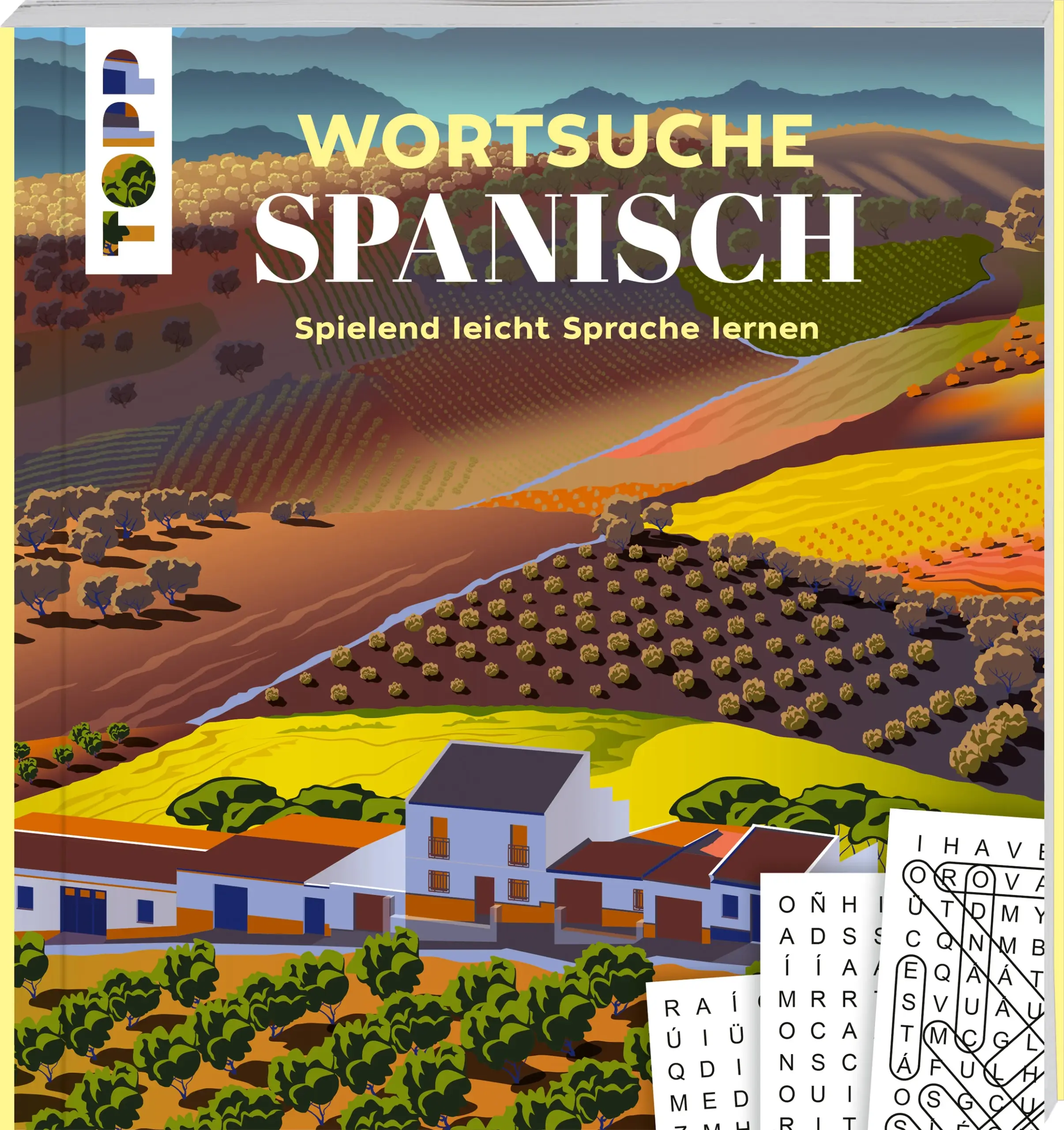 Dieses Wortsuch-Rätselbuch ist die spaßige Alternative zum Vokabellernen. Jede Seite widmet sich einem nützlichen Thema der alltäglichen Sprache, z.B. Essen, Verkehr, Wetter, Reisen mit Kindern und vieles mehr. Finde die gesuchten spanischen Begriffe im Wortgitter und verstehe ihre Verwendung mithilfe der Übersetzung.Sprachtraining: Fördere deinen Spanisch-Wortschatz und lerne Vokabeln, indem du Wortgitter löst.Mit Übersetzung: Alle Worte sind mit deutscher Übersetzung versehen und werden für das bessere Verständnis im Satz verwendet.Ideal für Urlaub, Schule und als Geschenk!