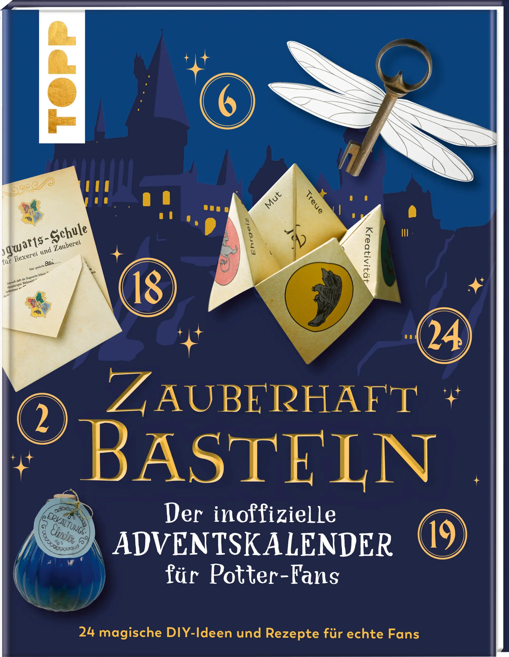 Mach deinen Advent noch magischer - mit Harry Potter!Jeden Tag erwarten dich spannende DIYs, Rezepte oder Mitmachseiten zu Harry, Hermine, Hogwarts und Co. Der liebevoll gestaltete Adventskalender lässt dich direkt ins weihnachtliche Hogwarts eintauchen.Mit Vorlagen zum Download und im Buch