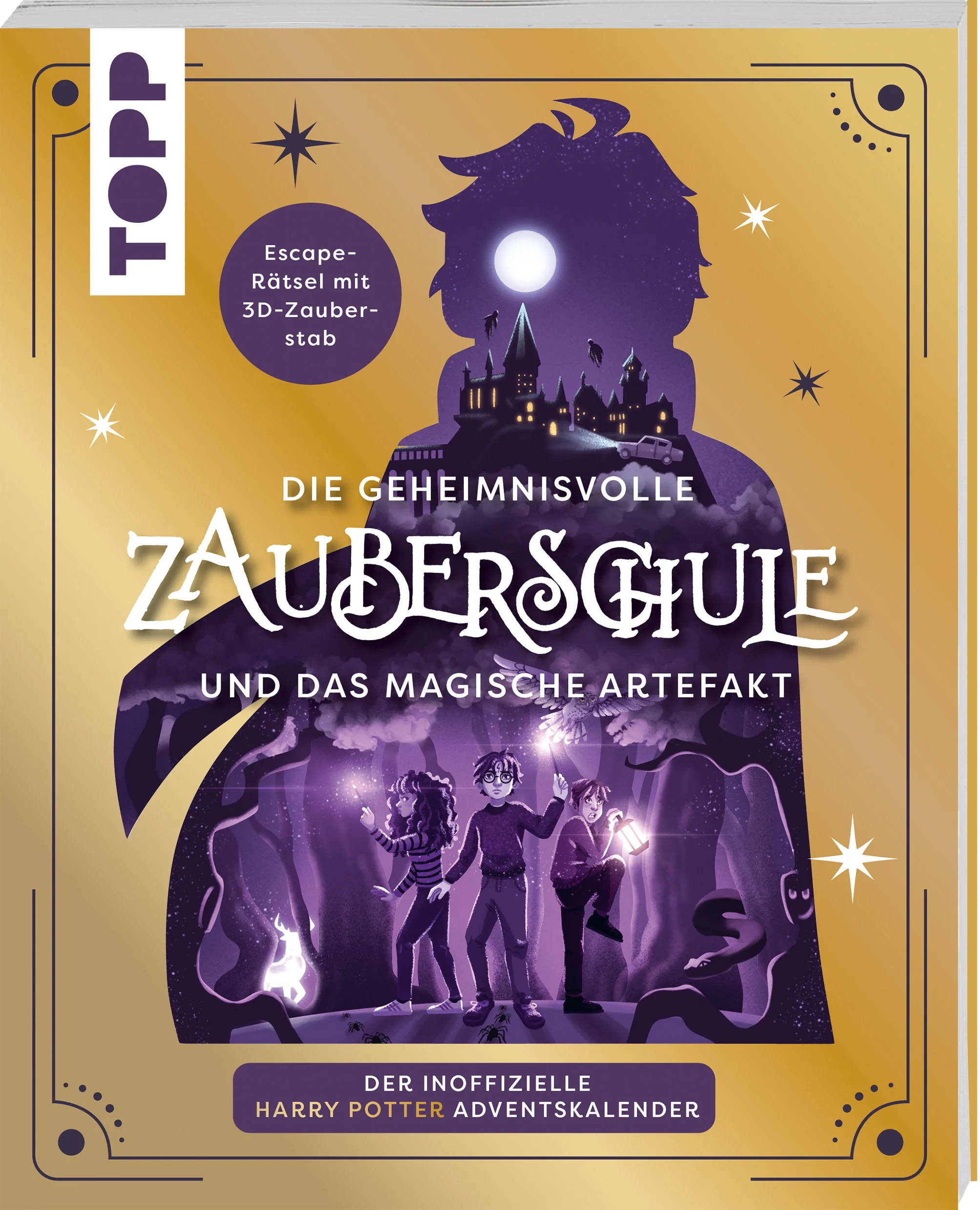 Beginne mit diesem Rätseladventskalender dein eigenes fantastisches Abenteuer an der Zauberschule! Endlich reist auch du an die weltberühmte Zauberschule für Hexen und Zauberer. Doch dein Weg dahin gestaltet sich ein wenig anders als üblich und auch vor Ort scheint ein neues Abenteuer hinter jeder Ecke auf dich zu warten. Wie wirst du dein erstes Schuljahr verbringen? Entdecke 24 versteckte Geheimnisse im Buch und versuche so, noch vor Weihnachten die Wahrheit ans Licht zu bringen.Das erwartet dich:Rätseladventskalender24 Türchen mit fantastischen Rätselnmagischer 3D-Zaubergegenstand hinten im Buchmit Hinweisen und Lösungenzauberhafte Unterhaltung im Advent für alle PotterheadsFür wen ist der Rätseladventskalender geeignet?Für die ganz Familie und alle Fantasy-FansLeichte bis mittelschwere RätselSpieldauer: 20 Minuten pro TagAltersempfehlung: ab 12 JahrenKannst du die Rätsel lösen?
