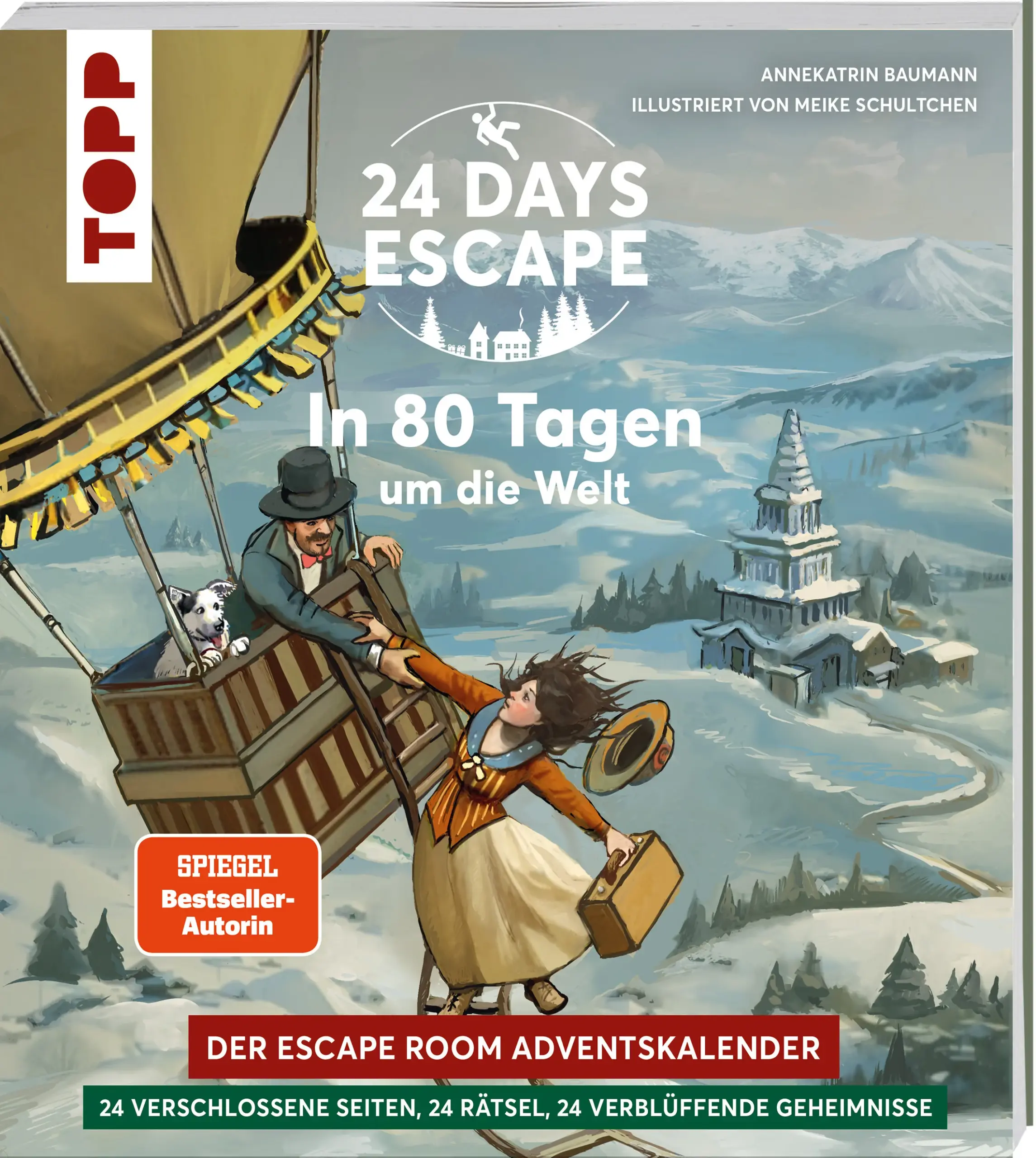 Der Advent wird großartig! In diesem Adventskalender tauchst du ein in die fantastische Welt von Jules Verne. Öffne jeden Tag eine neue, verschlossene Seite und löse alle Rätsel. Dieses Abenteuer ist wunderbar illustriert und wird dich in seinen Bann ziehen. Entscheide selbst, welches Türchen du als nächstes öffnest, um alle 24 versteckten Geheimnisse zu ergründen. Jedes Rätsel führt dich mit einer Code-Schablone weiter um die Welt mit all ihren wundersamen Ereignissen. Kannst du alle Rätsel lösen und schaffst du die Reise vor Ablauf der Zeit? Bis Weihnachten musst du es schaffen!Das erwartet dich:Escape-Room-Adventskalenderhinter den 24 geschlossenen Doppelseiten jeden Tag ein neues Rätsel entdeckenLösungsmechanik mit Code-Schabloneinklusive PosterAltersempfehlung: ab 10 JahrenSpieldauer: ca. 10 Minuten pro Tag