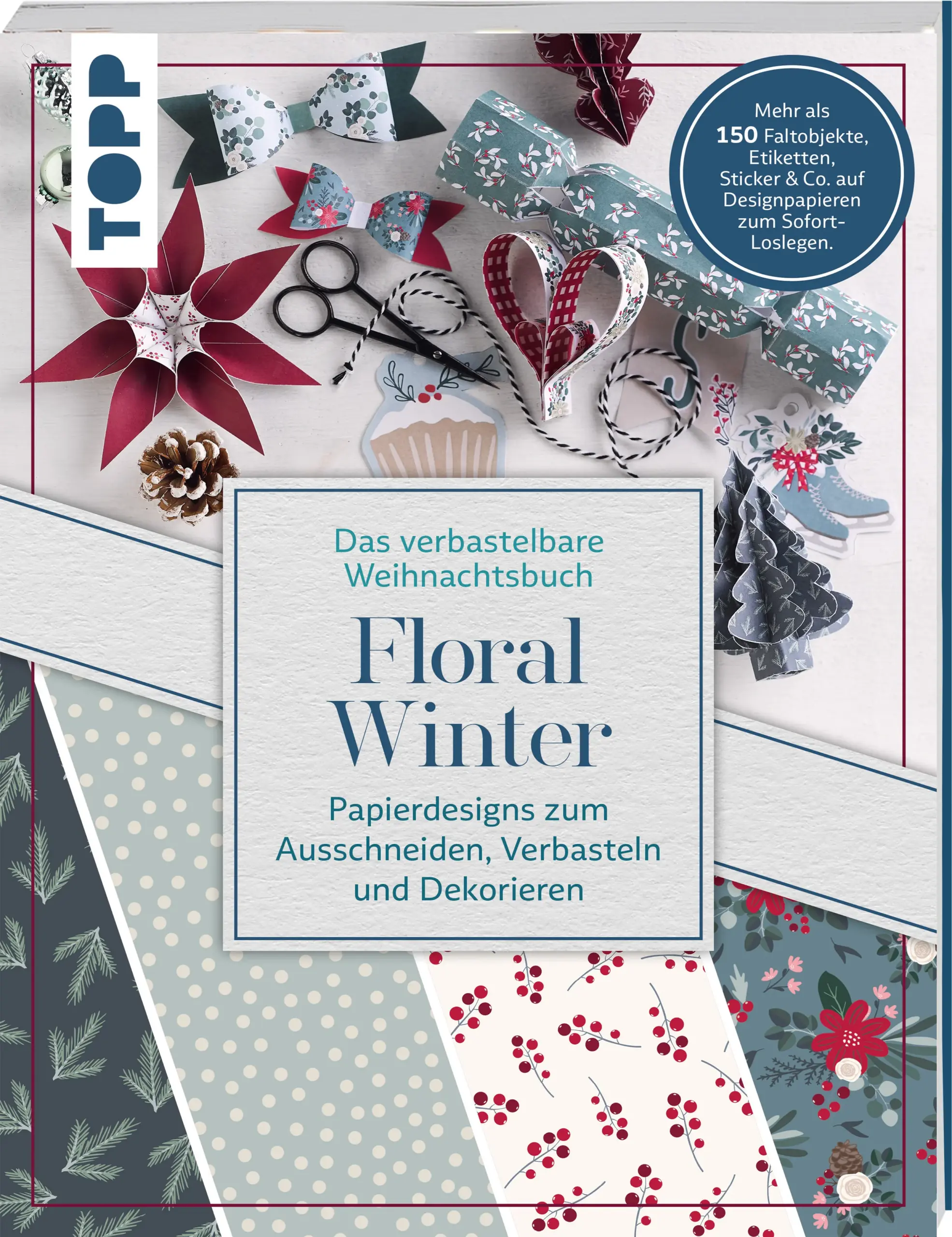 Schneiden, falten, kleben: blitzschnell bastelst du deine eigenen Weihnachtsdekorationen aus märchenhaftem Motivpapier – von filigranen Flechtsternen über hyggelige Aufsteller und elegante Ornamente bis hin zu festlichen Girlanden und Geschenkverpackungen.Durch die einfachen Anleitungen und direkt aufgedruckten Schneid- und Faltlinien sind auch Bastelanfänger:innen bestens versorgt. Trenne einfach das Papier heraus und bastle sofort los! Verschönere dein Zuhause mit Papierdekorationen und Baumschmuck, verziere Geschenke mit Etiketten und Stickern und verschicke Weihnachtsgrüße an deine Liebsten – das Verbastelbuch für Papeterie-Liebhaber lässt keine Wünsche offen!Das erwartet dich:Über 150 verbastelbare Objekte, stimmungsvolle Sticker und PostkartenPapierstärken und Modelle sind perfekt aufeinander abgestimmtDas brauchst du: Schere, Kleber, Nadel und FadenAufgedruckte Schneid- und Faltlinien für Bastelanfänger:innen
