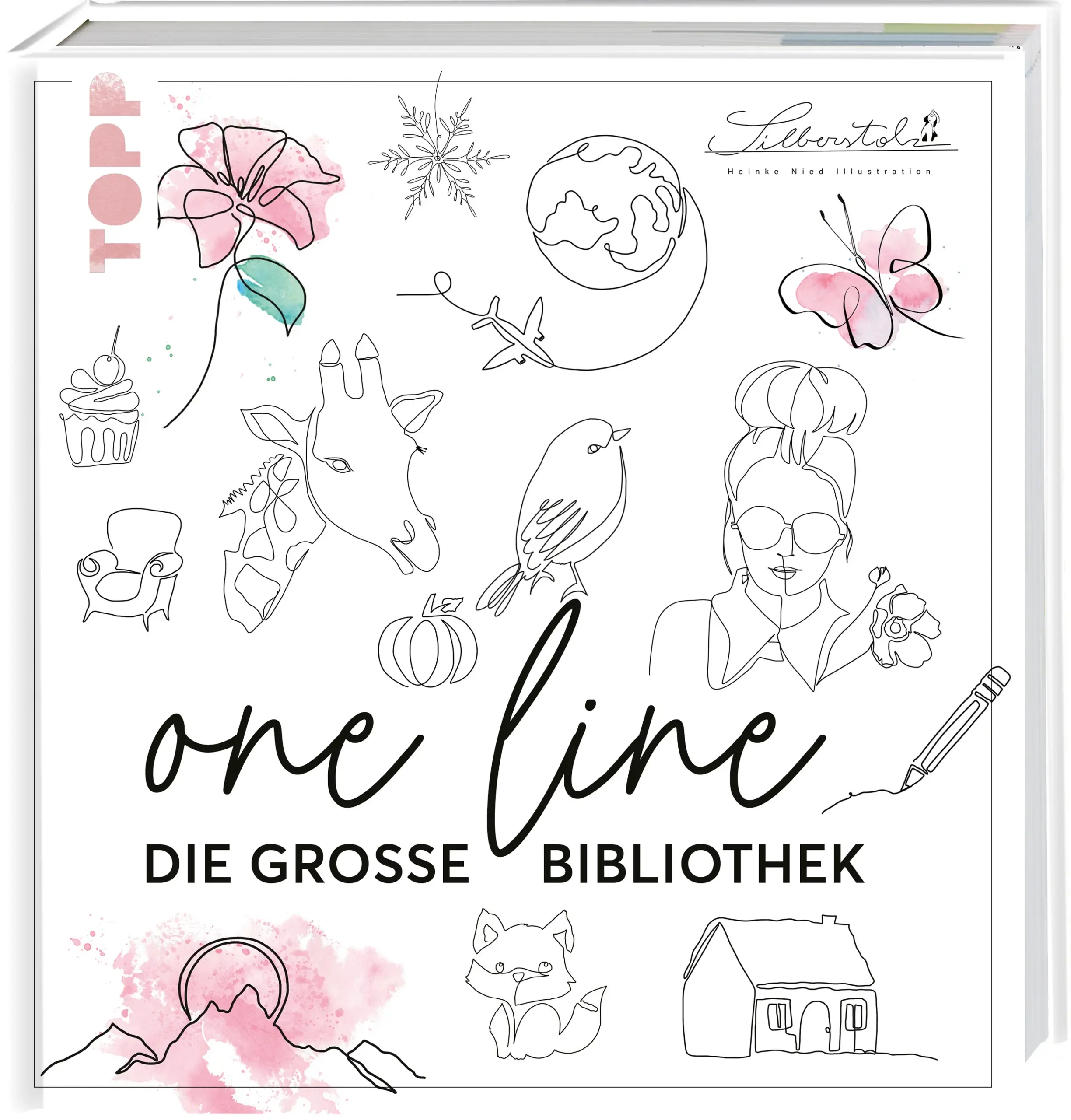 One Line ist der Trend für schnelle Line Art Kunstwerke, die sich in nur einer Linie zeichnen lassen. Dazu zeigt dir One Line Künstlerin Heinke Nied (@silberstolz) in ihrer One Line Bibliothek zahlreiche Inspirationen für wunderschöne Line Art Motive zum Nachzeichnen. Die Motive eignen sich z. B. perfekt für Karten zum Verschenken, Journals oder als Wanddeko. Hier findest du sicher für jedes Thema und jedes individuelle Line Art Projekt das passende One Line Motiv zum Nachzeichnen. Zusätzlich erwarten dich zahlreiche Ideen, wie du deine filigranen Motive mit Farbe verschönern kannst. Mit Extrakapitel, in dem du alles Wissenswerte zur Umsetzung der One Line Art erfährst.
