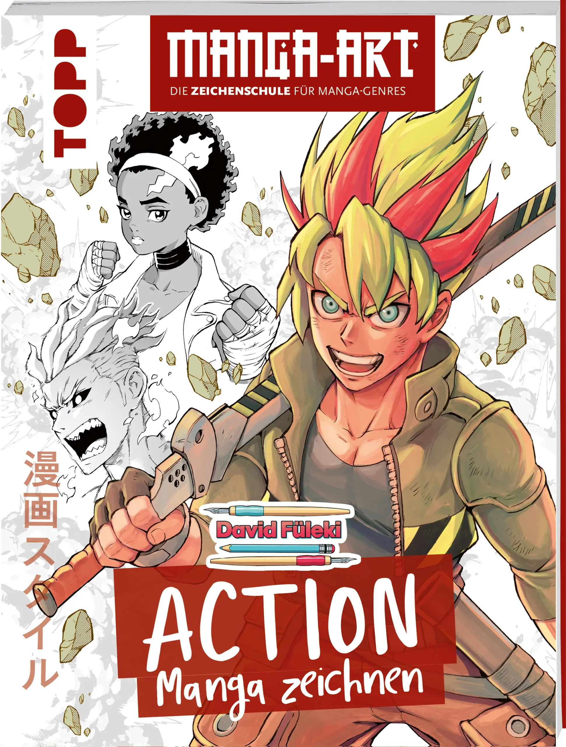 Action Manga zeichnen ist der vierte Titel der neuen Reihe „Manga-Art – Die Zeichenschule für Manga-Genres”. In jedem Band der Reihe zeigt ein:e bekannte Influencer:in, wie ein beliebtes Manga-Genre gezeichnet wird. Das Genre Action zeichnet sich durch Themen rund um dynamische Szenen aus. Ob epische Kämpfe, Helden in coolen Posen oder fesselnde Sport-Matches, dieses Genre ist alles außer langweilig. Der Autor David Füleki, einer der erfolgreichsten deutschen Mangakas, zeigt dir in diesem Buch, wie du in dieses vielfältige Thema eintauchen und das Genre selbst umsetzen kannst. Von den Zeichengrundlagen über das Design spannender Heldenfiguren, der richtigen Darstellung von Bewegung und Perspektive bis hin zum Zeichnen eines eigenen Comic-Paneels. Als zusätzliche Inspiration findet sich am Ende des Buchs eine Galerie mit Artwork des Autors.Weitere Bände der Reihe „Manga-Art – Die Zeichenschule für Manga-Genres”: Romance Manga zeichnenMystery Manga zeichnenFantasy Manga zeichnen