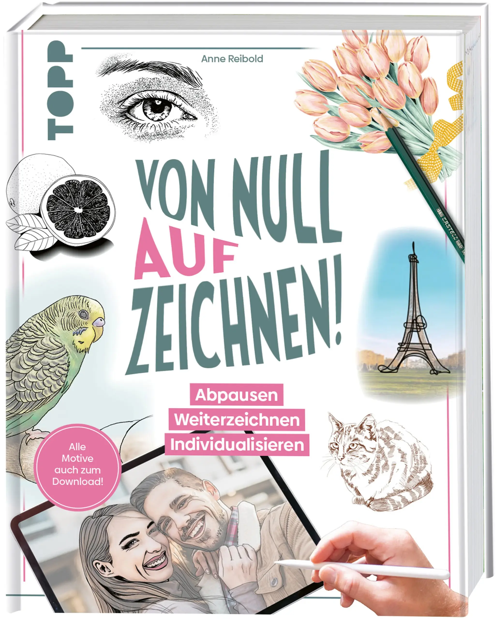 Zeichnen lernen durch AbpausenAusmalbücher sind dir zu langweilig, aber du traust dich nicht, selbst zu zeichnen? – Versuchs doch mal mit Abpausen! Dieses Buch vermittelt dir durch kreatives Kopieren die Grundlagen des Zeichnens. So kannst du die Angst vor dem leeren Blatt überwinden und mit ein paar einfachen Tricks analog und digital tolle Ergebnisse erzielen. Dabei entstehen bereits durch die Übungen Kunstwerke, die sich sehen lassen können! Ausgewählte Porträt-, Blumen-, Landschaft- und Tier-Motive werden in Schritt-für-Schritt-Anleitungen zu Onelines, Skizzen oder klassischen Zeichnungen. Verschiedene Techniken helfen dir, schnelle Fortschritte beim Zeichnen zu erreichen, um deinem Ziel, freihand zu zeichnen, einen großen Schritt näher zu kommmen. Das perfekte Buch für Anfänger, Wiedereinsteiger und all diejenigen, die sich zum Zeichnen inspirieren lassen möchten! Einfach anfangen! Viele Motive zum Download helfen dabei!Das erwartet dich:richtig Abpausen analog und digitalausgewählte Porträt-, Blumen-, Landschaft- und Tier-MotiveSchritt-für-Schritt-Anleitungen zu Onelines, Skizzen oder klassischen Zeichnungenmit vielen Motiven zum Download