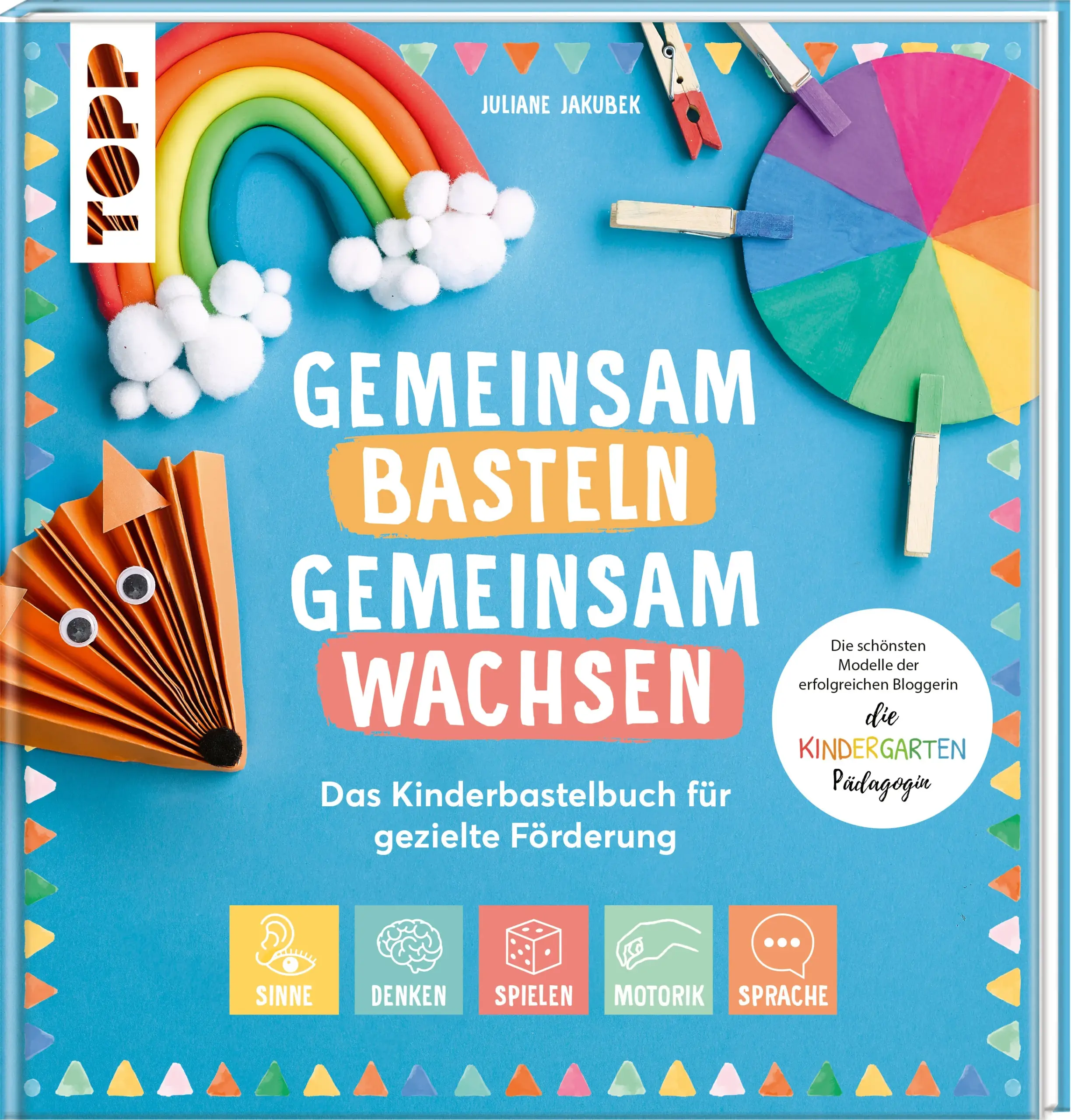 Montessori, Pikler, Pekip, Delfi und Co., es gibt viele Ansätze der Entwicklungsförderung. Ganz nach dem Motto „Hilf mir, es selbst zu tun“ kann in diesem Buch nach Herzenslust gebastelt und gleichzeitig die Fähigkeiten des Kindes gezielt gefördert werden. Zur Orientierung dienen hierzu übersichtliche Symbole für die jeweiligen Entwicklungsbereiche wie Motorik, Sprache, Sinne und weitere. Die Autorin bekannt als @diekindergartenpädagogin vereint eine gute Mischung pädagogischer Entwicklungskonzepte mit der bunten Welt des Bastelns und begeistert damit tagtäglich über 170.000 Follower auch auf Instagram. Für Kinder ab 3 Jahren. 