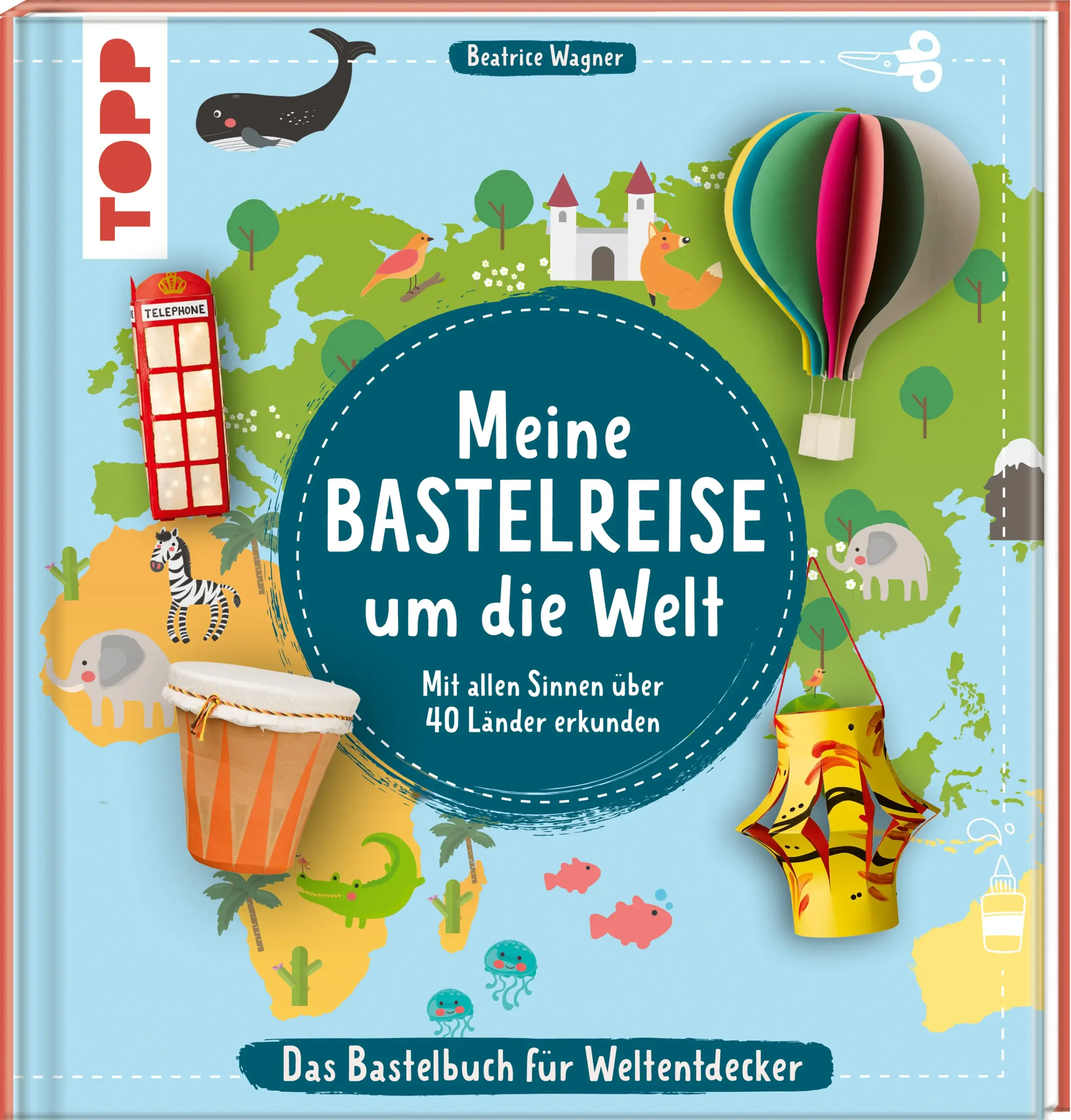 Einmal um die Welt nur mit Schere, Kleber und Bastelmaterialien? Kein Problem! Mit diesem Buch wird jedes Kind zum Weltentdecker. Durch länderspezifische Bastelerlebnisse und Infoelementen zu den bereisten Ländern gehen Spaß, Kreativität und Wissen Hand in Hand. Für Kinder ab 7 Jahren.