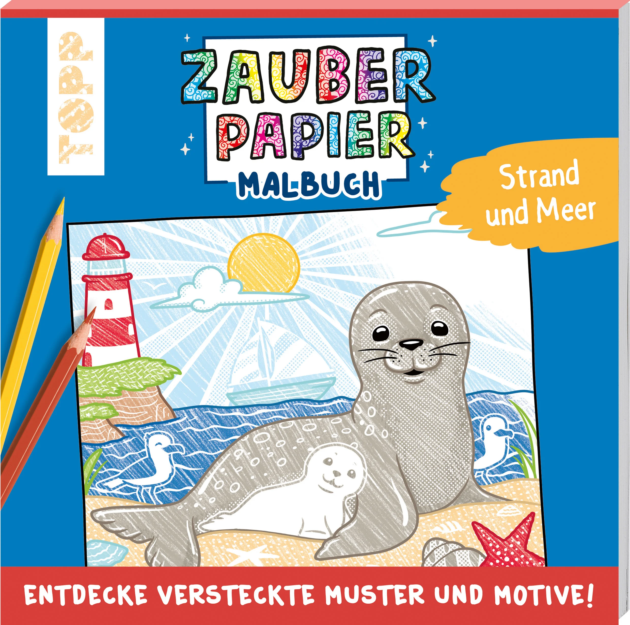 Ausmalen mit überraschendem Wow-Effekt. In diesem Zauberpapier-Malbuch werden beim Ausmalen verborgene Muster und Motive sichtbar. In 24 Bilder zum Ausmalen erleben die Kinder eine tolle Zeit an Strand und Meer. An den bunten Linien können sich die Kinder beim Ausmalen orientieren. Das Malbuch lässt sich prima mitnehmen, sodass überall und jederzeit gemalt werden kann. Für Kinder ab 5 Jahren.