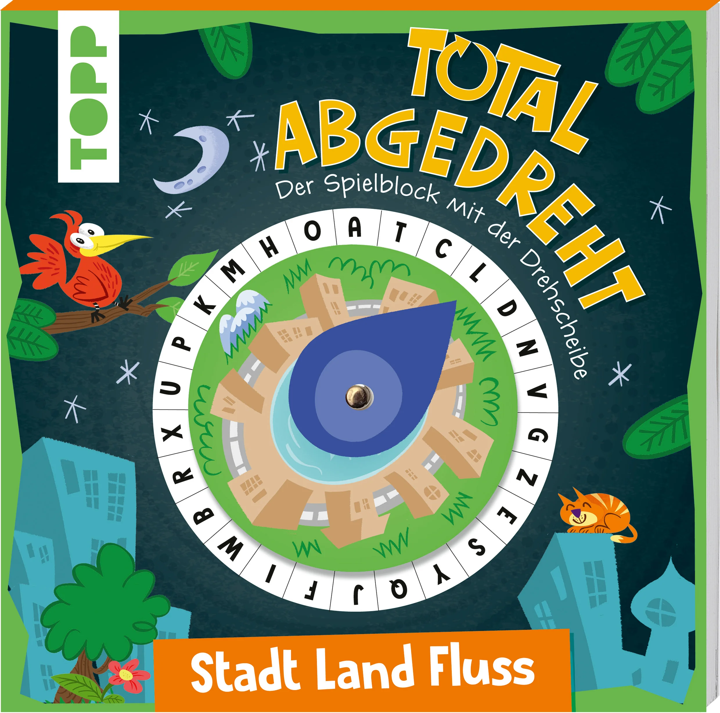 Der Spieleklassiker Stadt, Land, Fluss mit dem besonderen Dreh – neu, bunt und einfach cool! Schnapp dir deine Freunde, einen Stift und los geht der Spaß. Lustige Kategorien und verrückte Aufgaben erwarten dich und sorgen für jede Menge gute Laune. Die Drehscheibe bestimmt, was als Nächstes passiert, so wird es nie langweilig. Worauf wartest du noch? Lass uns am Rad drehen!80 Spielblätter: heraustrennen und loslegenDrehscheibe: immer für eine Überraschung gutSpielspaß: für Groß und Klein, zu Hause und unterwegs2–6 Personen | Ab 8 Jahren | ca. 30 Minuten Spielzeit