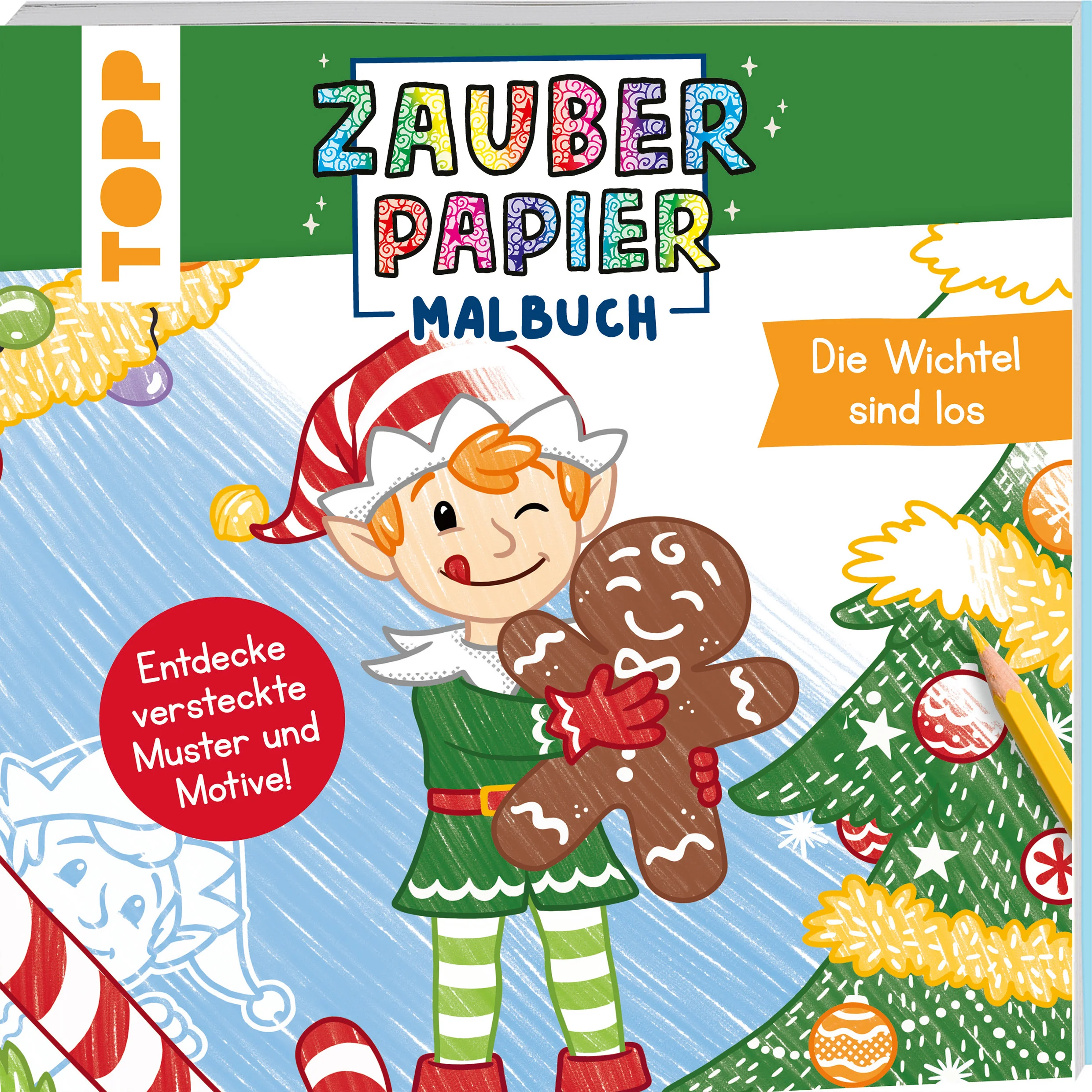 Ausmalen mit überraschendem Wow-Effekt. In diesem Zauberpapier-Malbuch werden beim Ausmalen verborgene Muster und Motive sichtbar. 24 weihnachtliche Motive mit Wichtel & Co. laden die Kinder zum Ausmalen ein. An den bunten Linien können sich die Kinder beim Ausmalen orientieren. Das Malbuch lässt sich prima mitnehmen, sodass überall und jederzeit gemalt werden kann. Für Kinder ab 5 Jahren.