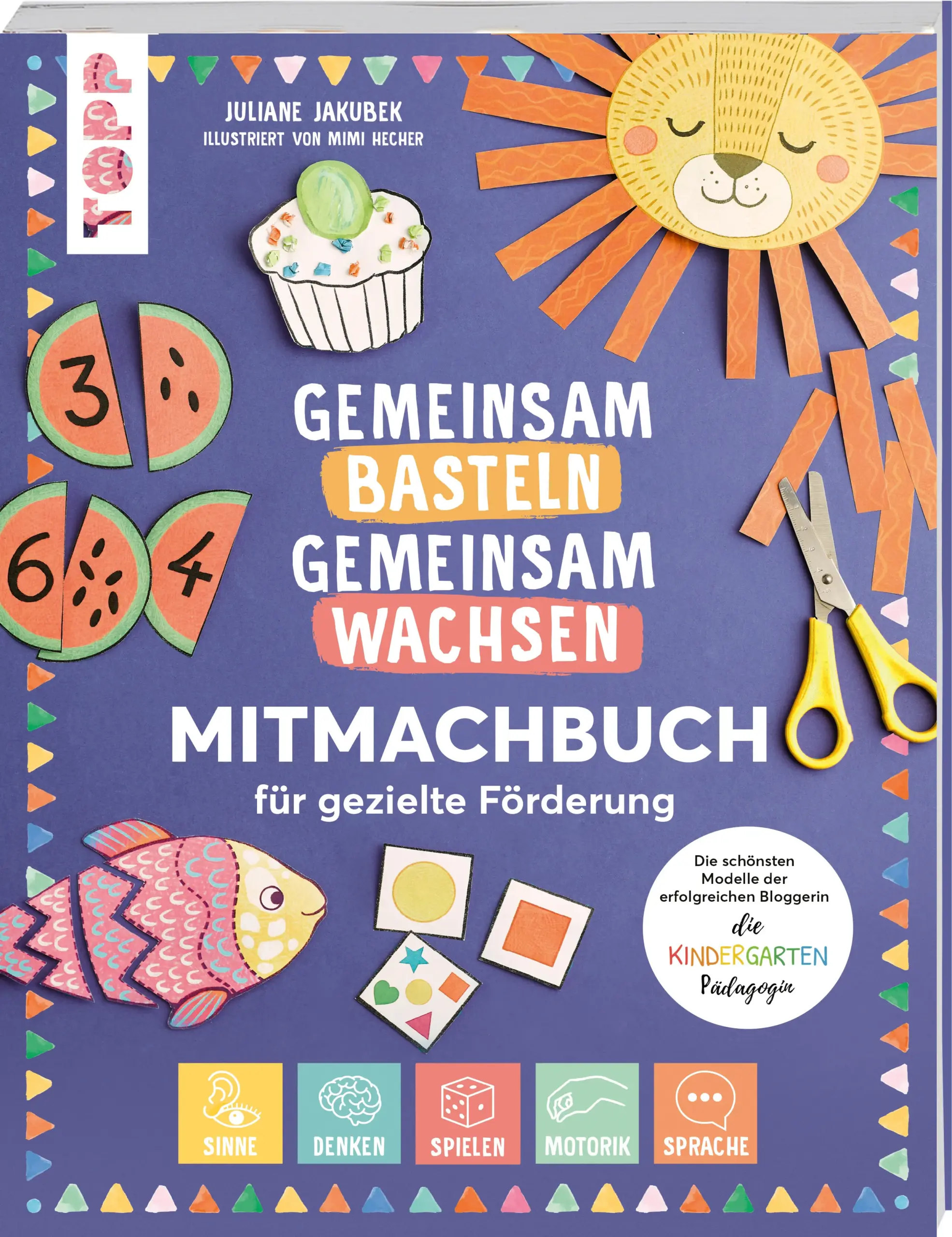 Das Mitmachbuch zum großen Bastelbuch!Montessori, Pikler, Pekip, Delfi und Co., es gibt viele Ansätze der Entwicklungsförderung. Ganz nach dem Motto „Hilf mir, es selbst zu tun“ werden in diesem Buch verschiedene Bereiche, wie:Denken 💡Spielen 🎲Sprechen 🗨Motorik ✋Sinne 👁🗨gezielt gefördert.Durch vorgegebene Motive kann in diesem Mitmachbuch direkt mit basteln, schneiden ✂, reißen, knüllen, malen 🖌 und stempeln losgelegt werden. Je nach Vorliebe des Kindes können bei den Bastelmodellen verschiedene Techniken angewandt werden und unterschiedliche Fähigkeiten individuell gefördert werden 👌. So entstehen immer einzigartige Ergebnisse, die sich auch gut zum Verschenken eignen 🎁.Die Autorin Juliane Jakubek, bekannt als @diekindergartenpaedagogin vereint eine gute Mischung pädagogischer Entwicklungskonzepte mit der bunten Welt des Bastelns und begeistert damit tagtäglich über 240.000 Follower auch auf Instagram. Für Kinder ab 3 Jahren. 