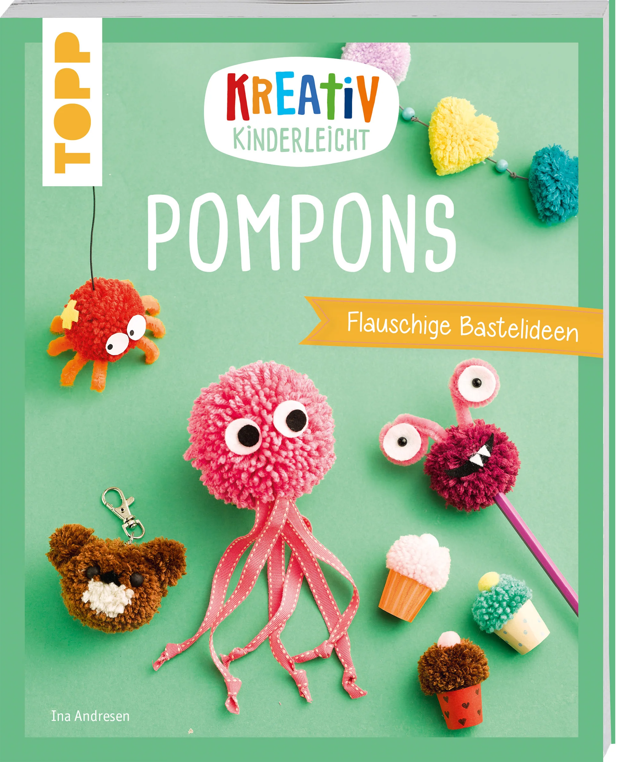 Geballte Pompon-Power! Ob runde, eckige oder gemusterte Pompons – in diesem Buch erfährst du, wie du die flauschigen Wollpuschel ganz einfach selbst machen kannst. Bastle dir einen monsterstarken Stifttopper, eine niedliche Herzgirlande oder einen knuffigen Teddy-Anhänger.Über 15 Anleitungen für Figuren, Accessoires und Deko – ideal auch zum VerschenkenAusführliche Schritt-für-Schritt-Anleitungen mit Fotos – auch für Anfänger:innen geeignetEinführung zu Materialien und Grundlagen zum Pompon-Wickeln am Anfang des Buches🧶 Greif zur Wolle und wickle los!