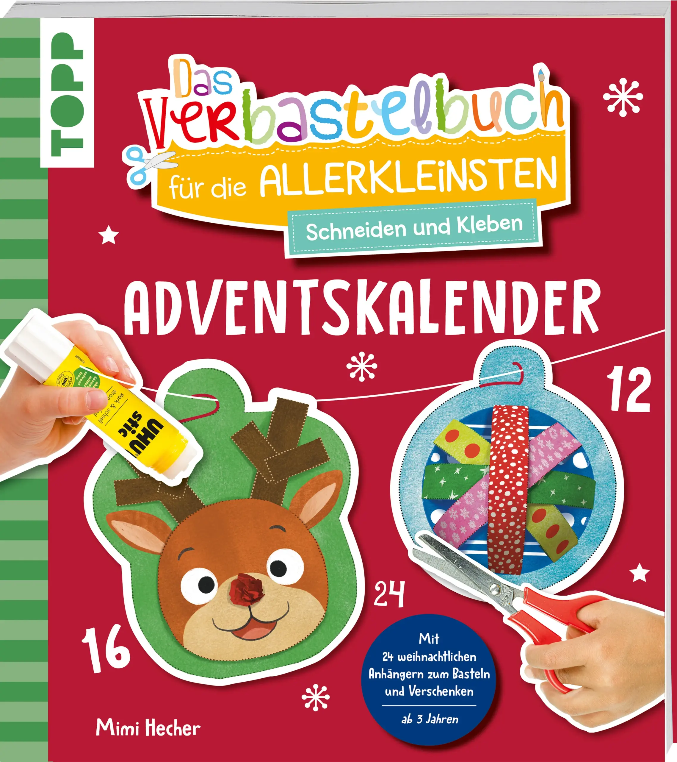 Dieses Buch versüßt Kindern ab 3 Jahren die Adventszeit mit einfachen Bastelprojekten! 24 weihnachtliche Anhänger können in Form einer Girlande aufgehängt oder zum Weihnachtsfest verschenkt werden. Dank diesem Adventskalenderbuch vergeht nicht nur die Wartezeit bis zum Weihnachtsfest wie im Nu, sondern die Kinder lernen dabei auch ganz nebenbei das Schneiden und Kleben.Das erwartet dich:24 weihnachtliche Anhänger zum Bastelneignen sich perfekt für eine festliche Weihnachts-Girlandespielend Schneiden und Kleben lernenAltersempfehlung: ab 3 Jahren