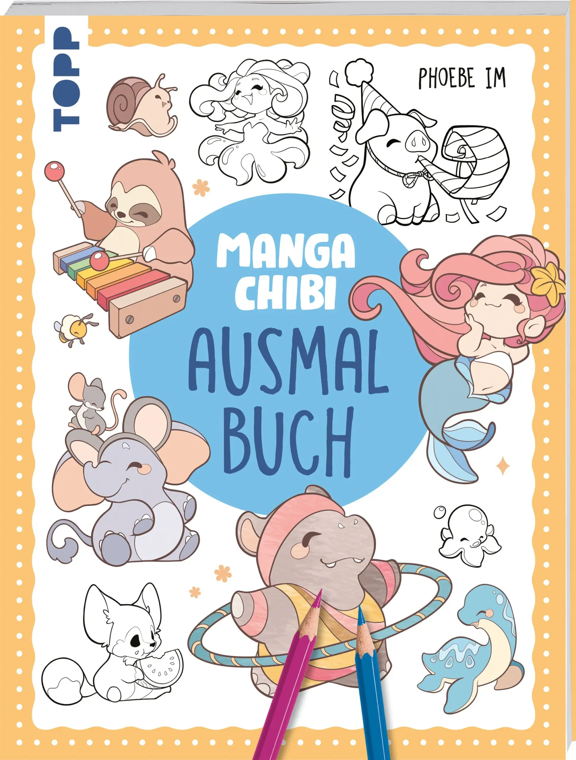 Chibis – klein, aber oho!Dieses Malbuch zeigt dir die Welt auf niedlichste Weise: im Chibi-Stil. Chibis sind süße, kindliche Darstellungen von Charakteren in Mangas und Animes. Sie haben einen kleinen Körper mit großem Kopf und extra großen Augen zum Verlieben. Schnapp dir deine Stifte und verliere dich in der liebevoll gestalteten Ausmalwelt von Phoebe Im, die auf Instagram als @bobblejot bekannt ist. Über 60 entzückende Ausmalbilder mit Tieren und Fabelwesen warten darauf von dir zu farbenfrohem Leben erweckt zu werden – ein putziger Bär mit Honigtopf, ein fröhlicher Faun beim Musizieren oder ein anmutiger Elefant im Zirkus – süß, knuddelig und unwiderstehlich!Das erwartet dich:über 60 niedliche Ausmalbilder im Chibi-Stiljedes Motiv auf einer extra Seite – kein Durchdrucken von Farben!für Buntstifte und Filzstifte geeignetEntspannung und kreative AuszeitAltersempfehlung: ab 10 Jahren