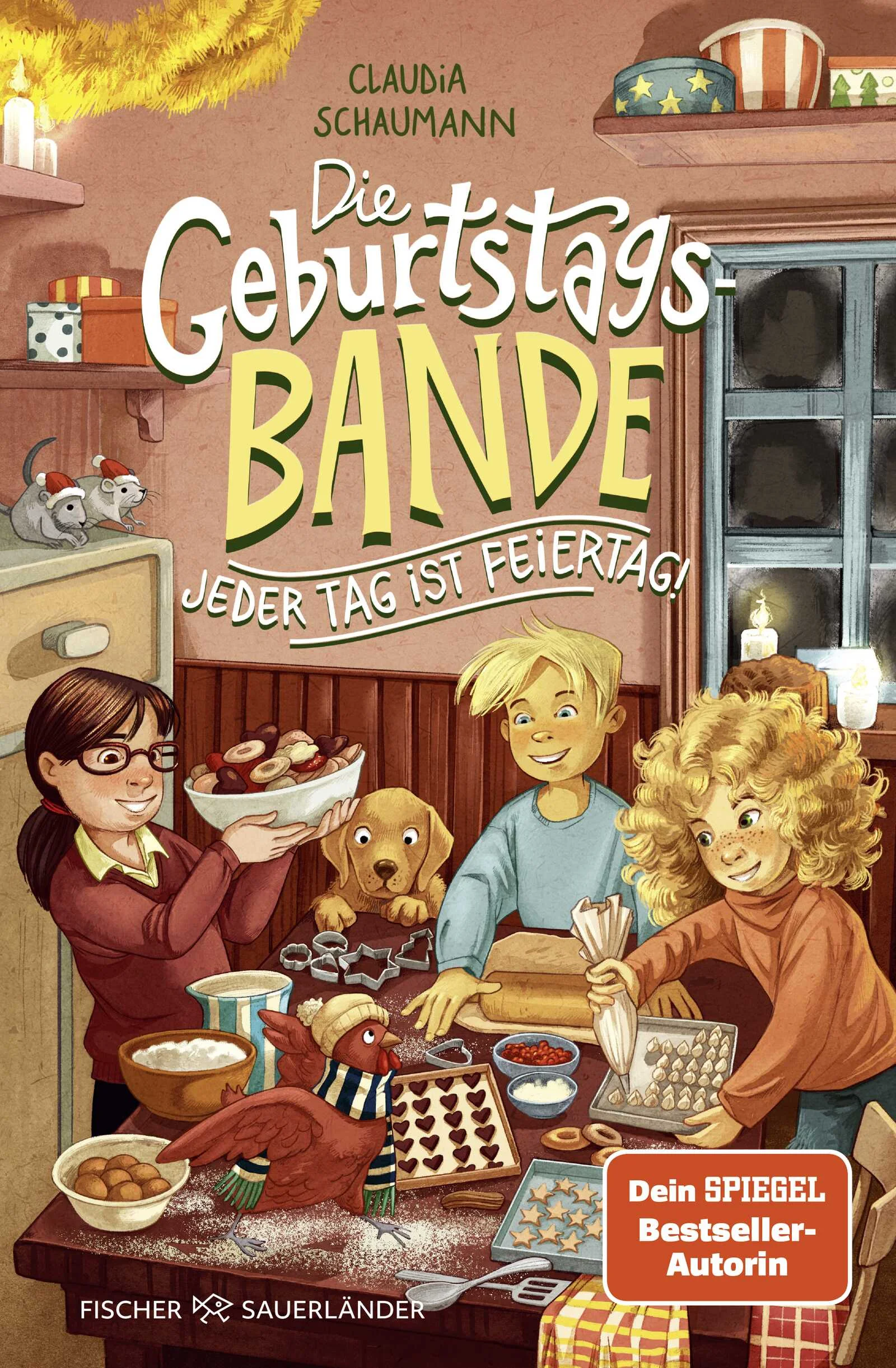 Kekse, Spaß und Winterwirbel mit der GeburtstagsbandeDie Fortsetzung der erfolgreichen Kinderbuchserie ab 8 Jahren von Familienbloggerin Claudia Schaumann, die das erfolgreiche Blogmagazin wasfuermich betreibt, ist eine hyggelige Freundschafts- und Mutmachgeschichte zur schönsten Jahreszeit.Lu, Rio und Pelle freuen sich auf einen gemütlichen Dezember. Während die Erwachsenen von „Weihnachtsstress“ reden, planen die Freunde schon die nächste Party: Das Trio freundet sich mit ihrem Mitschüler Nikki an, in dessen Familie das Geld knapp ist, so dass er keine richtige Feier an seinem Geburtstag haben kann. Daran müssen sie unbedingt etwas ändern! Und dann steht ja auch noch die Klassenweihnachtsfeier an - es gibt also wieder mächtig viel zu tun für die Geburtstagsbande! Wenn es jetzt noch schneien würde, wäre der Dezember perfekt …Der vierte Band der Geburtstagsbande feiert den Zusammenhalt unter Freunden und steckt voller keksiger Wohlfühlmomente.Alle Bände der Geburtstagsbande:Band 1: Auf die Plätze, fertig feiern!Band 2: Die beste Party der WeltBand 3: Ein Fest für alle!Band 4: Jeder Tag ist FeiertagSerie bei Antolin gelistet